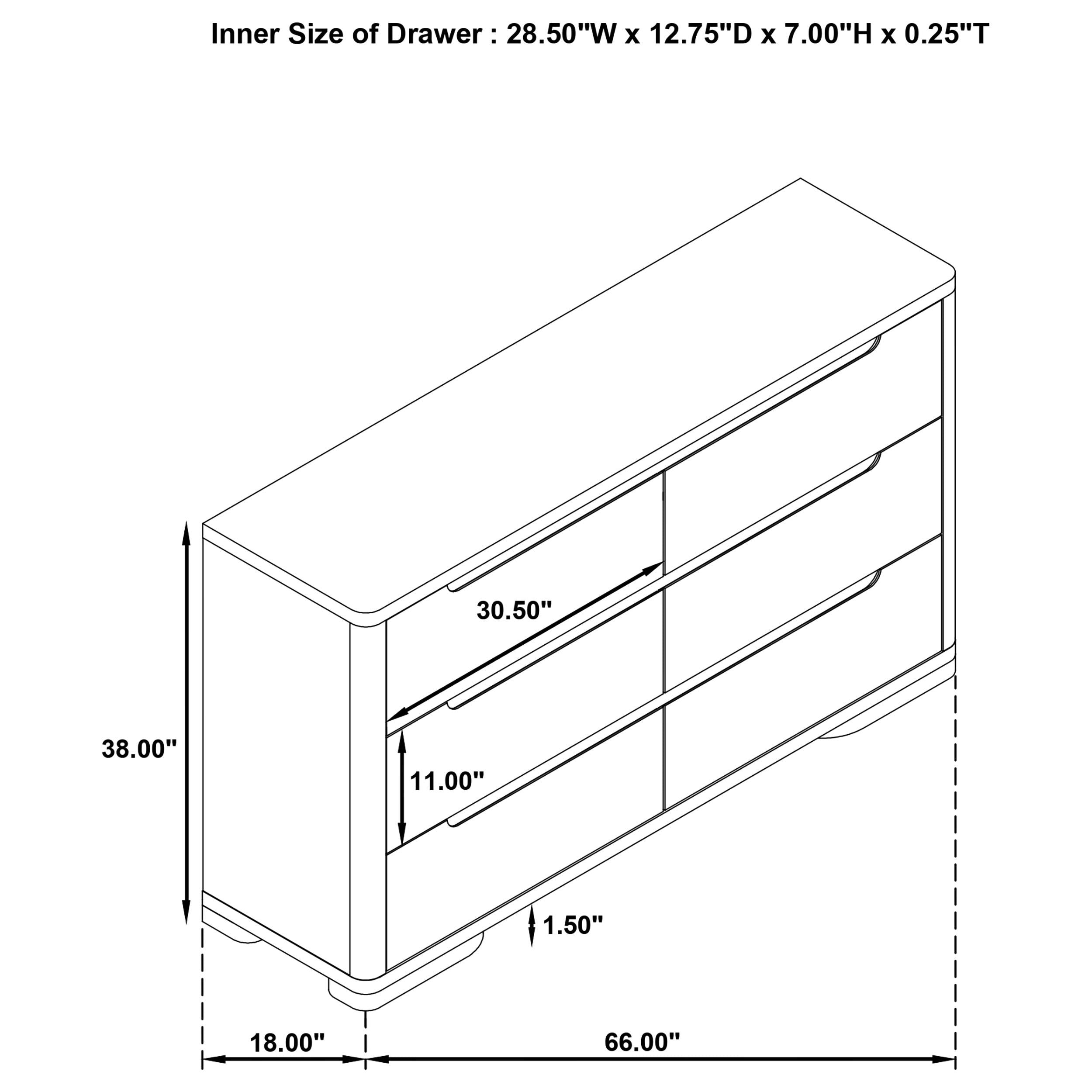  Coaster Furniture Ladera 225083 6-drawer Bedroom Dresser - Light Elm IMAGE 11