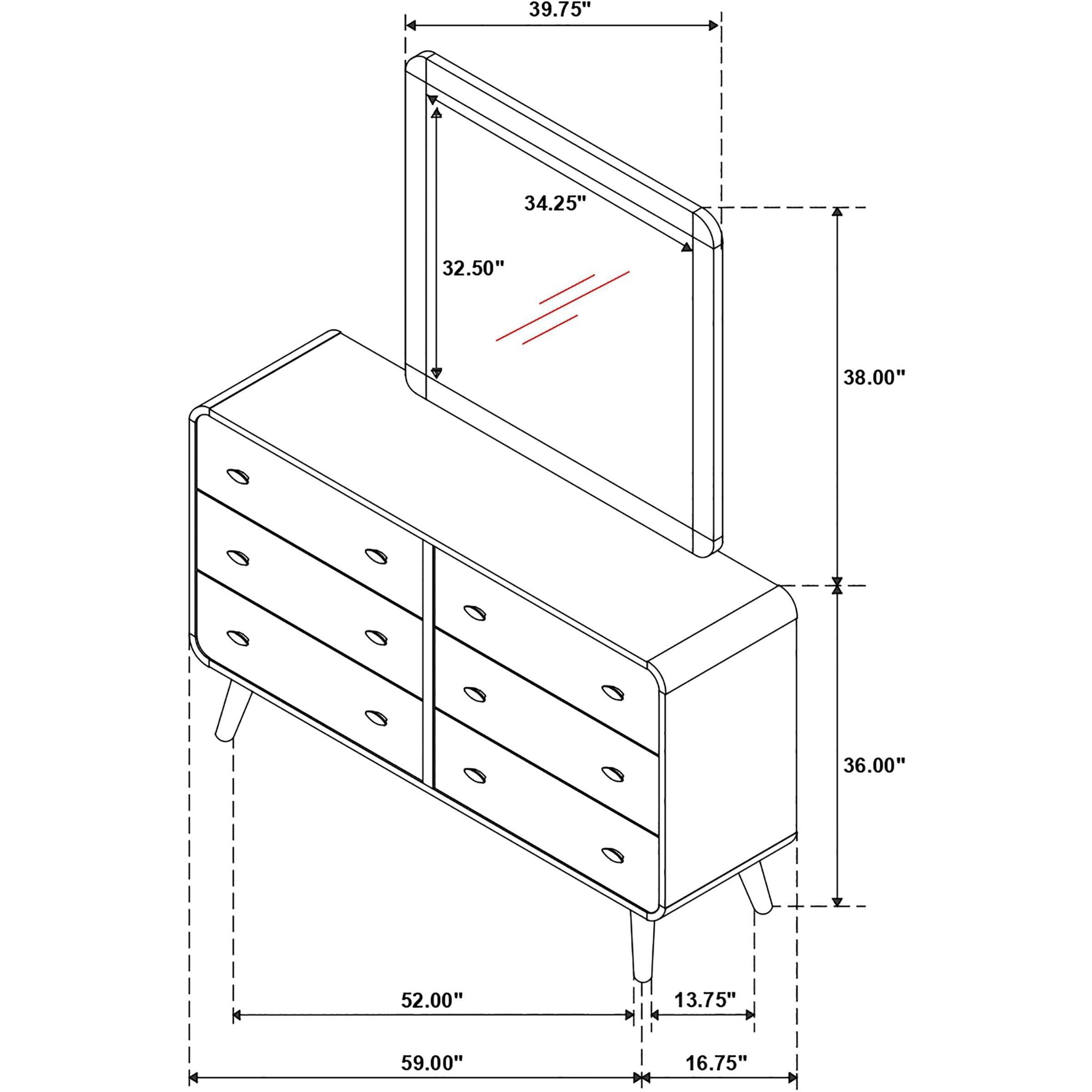  Coaster Furniture Robyn 225093M 6-drawer Bedroom Dresser and Mirror - Light Ash IMAGE 13