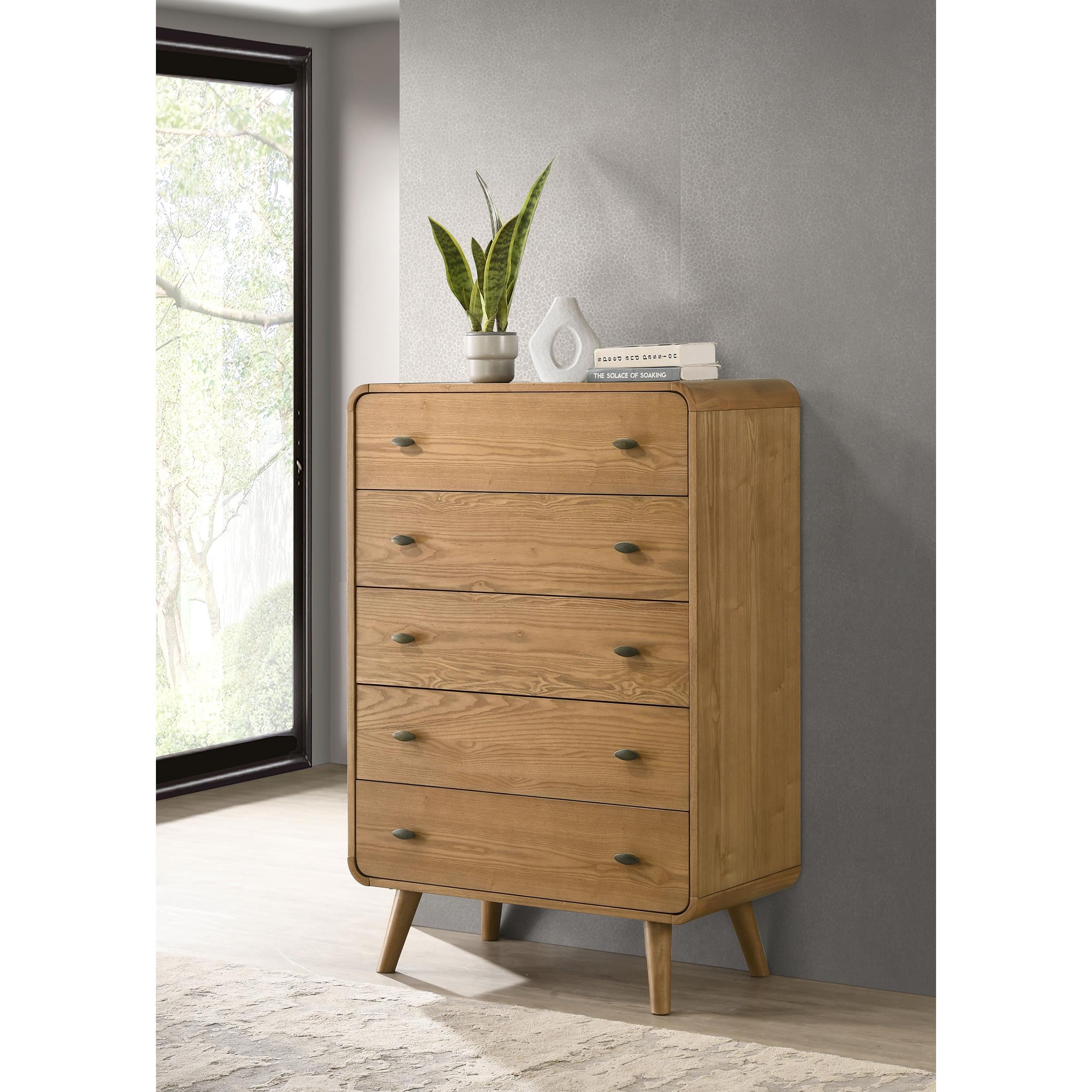  Coaster Furniture Robyn 225095 5-drawer Bedroom Chest - Light Ash IMAGE 4