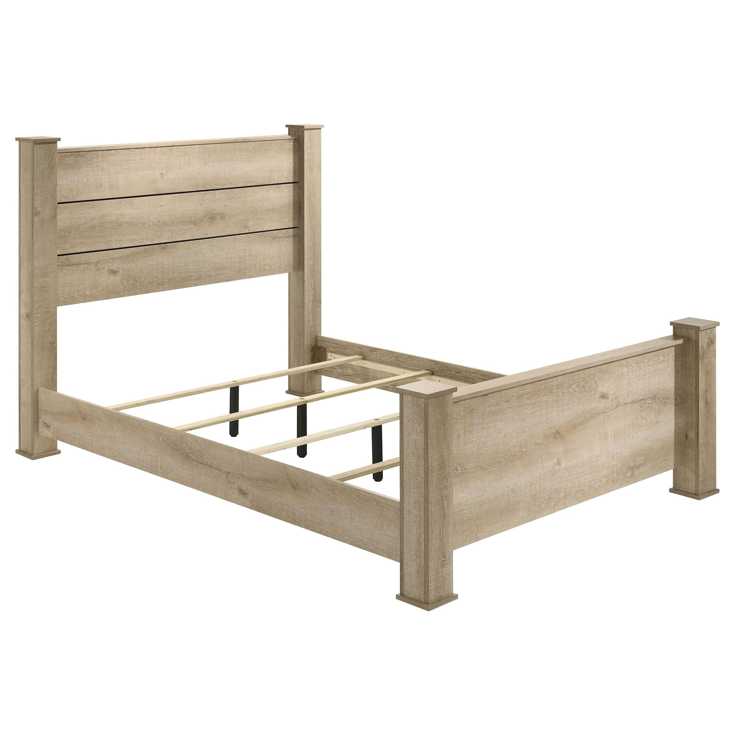  Coaster Furniture Oakglen 225101KW 55-inch California King Panel Bed - Weathered Oak IMAGE 1
