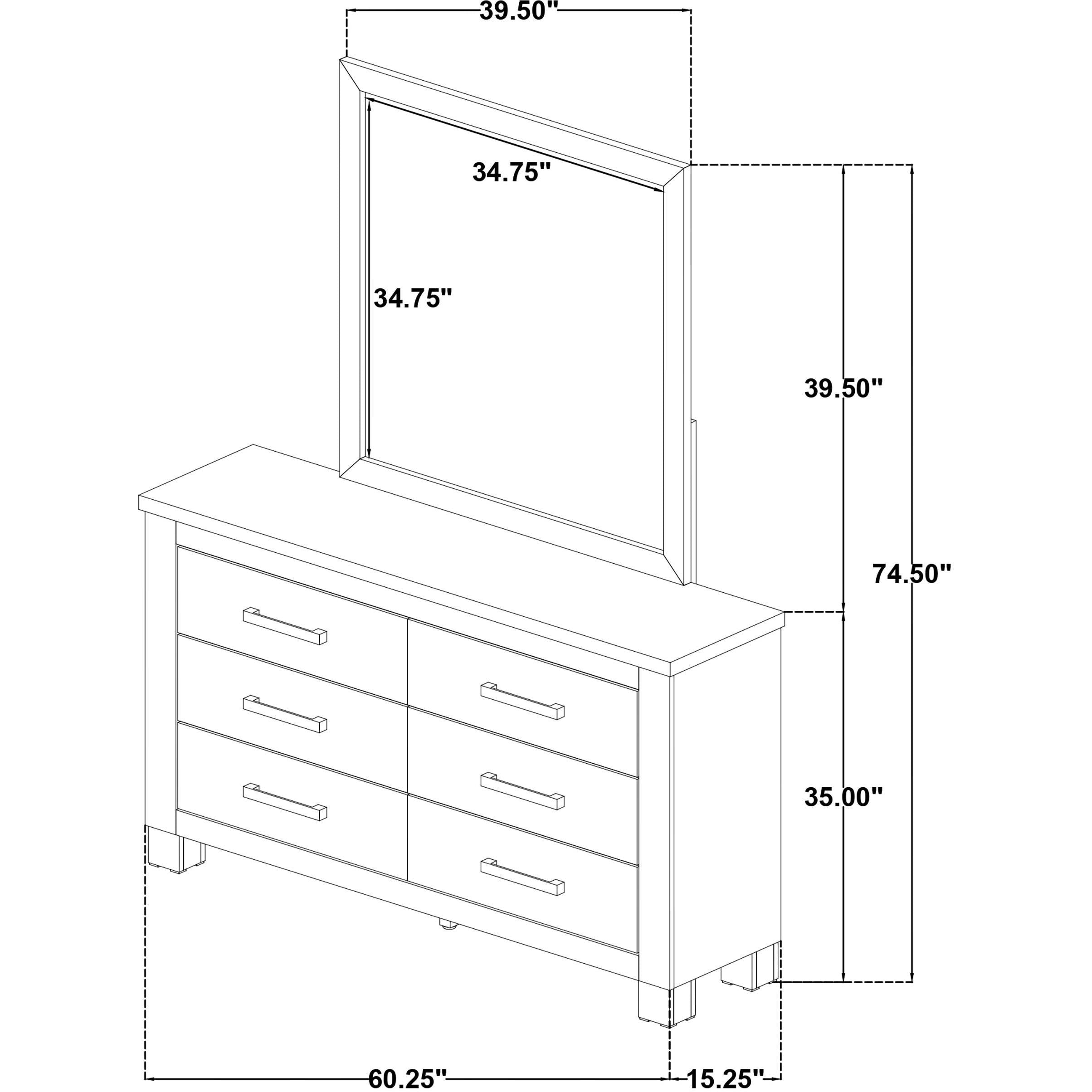  Coaster Furniture Oakglen 225103M 6-drawer Bedroom Dresser and Mirror - Weathered Oak IMAGE 13