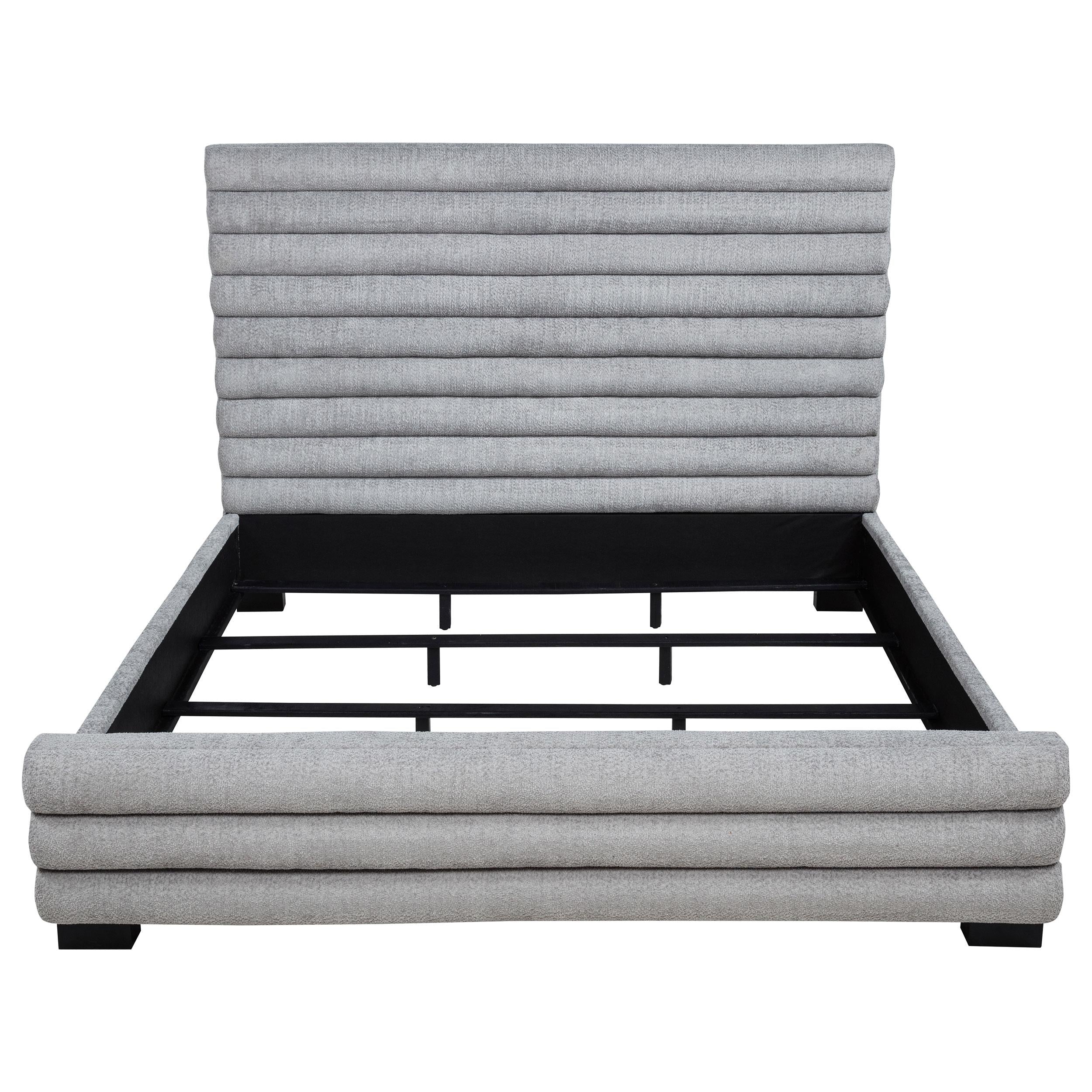  Coaster Furniture Patricia 300719KE 58-inch Boucle Upholstered Eastern King Bed - Grey IMAGE 6