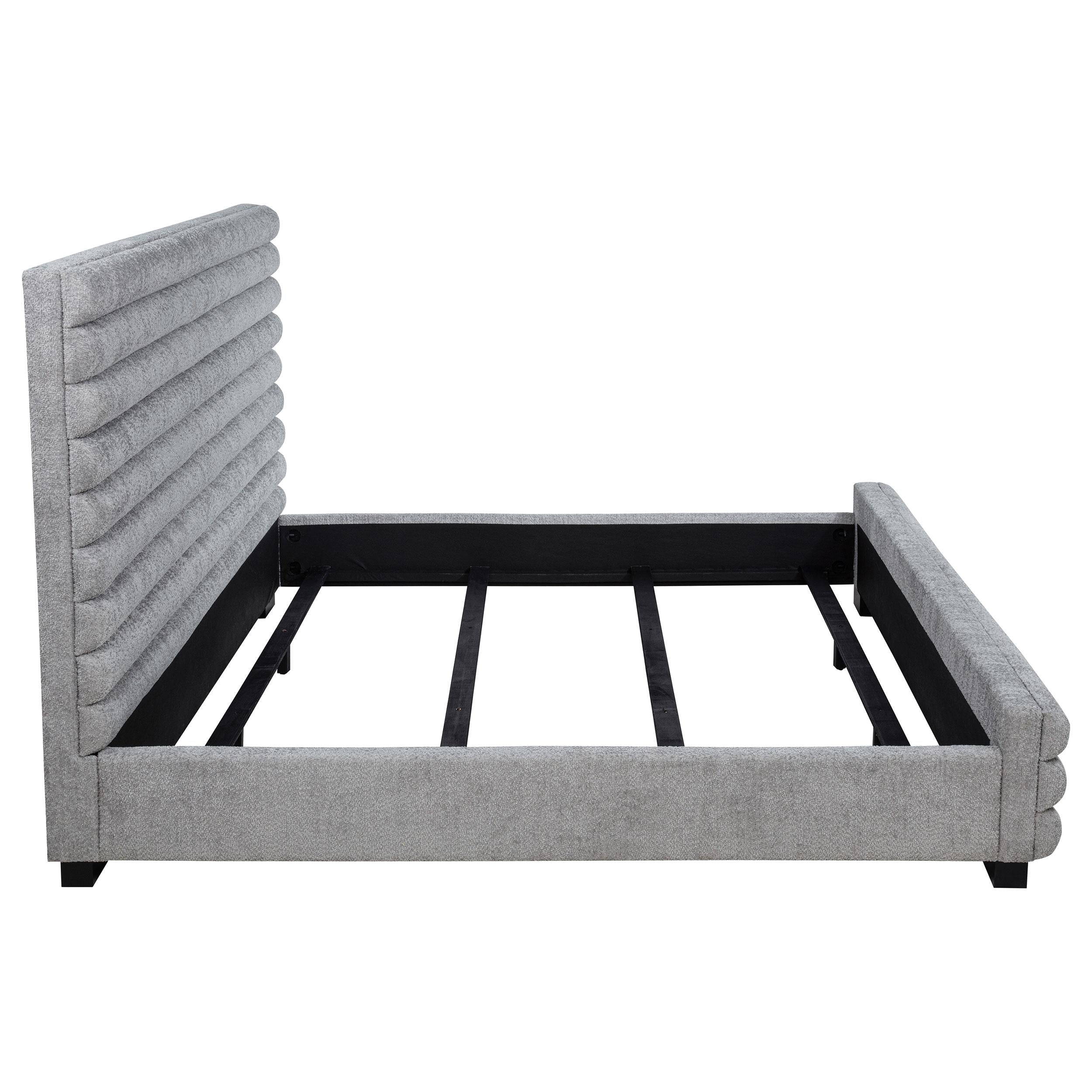  Coaster Furniture Patricia 300719KE 58-inch Boucle Upholstered Eastern King Bed - Grey IMAGE 7
