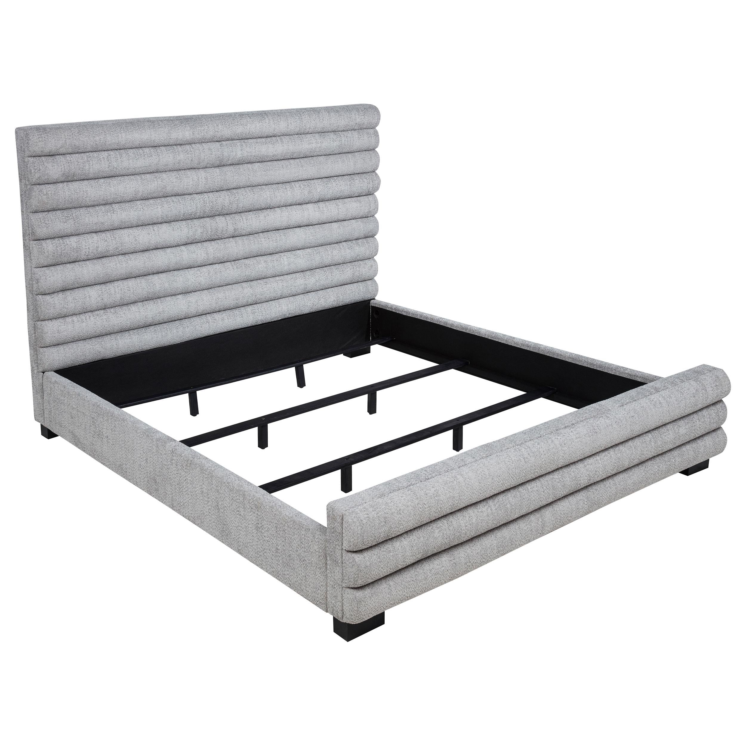  Coaster Furniture Patricia 300719KW 58-inch Boucle Upholstered California King Bed - Grey IMAGE 1