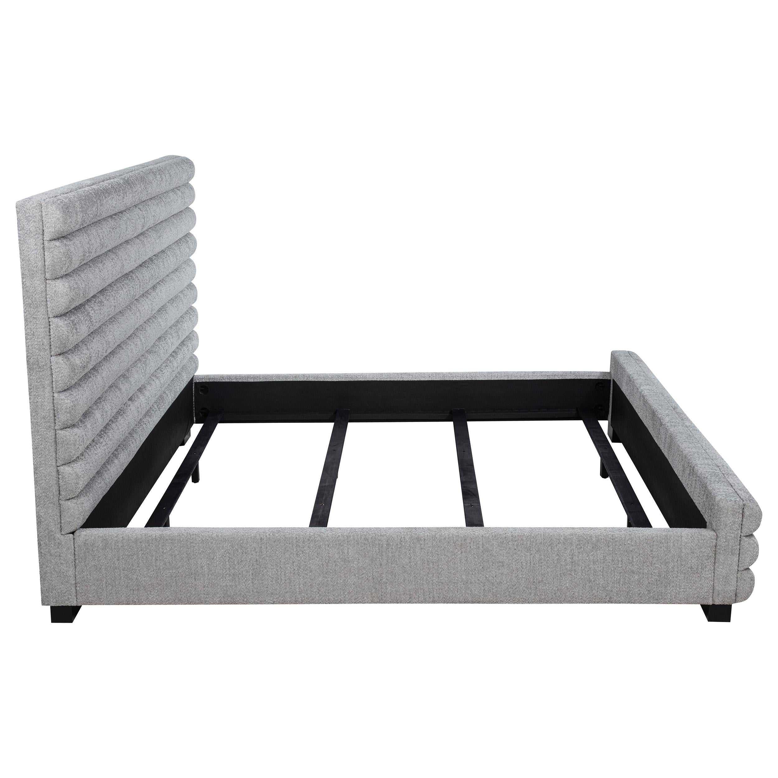 Coaster Furniture Patricia 300719KW 58-inch Boucle Upholstered California King Bed - Grey IMAGE 7