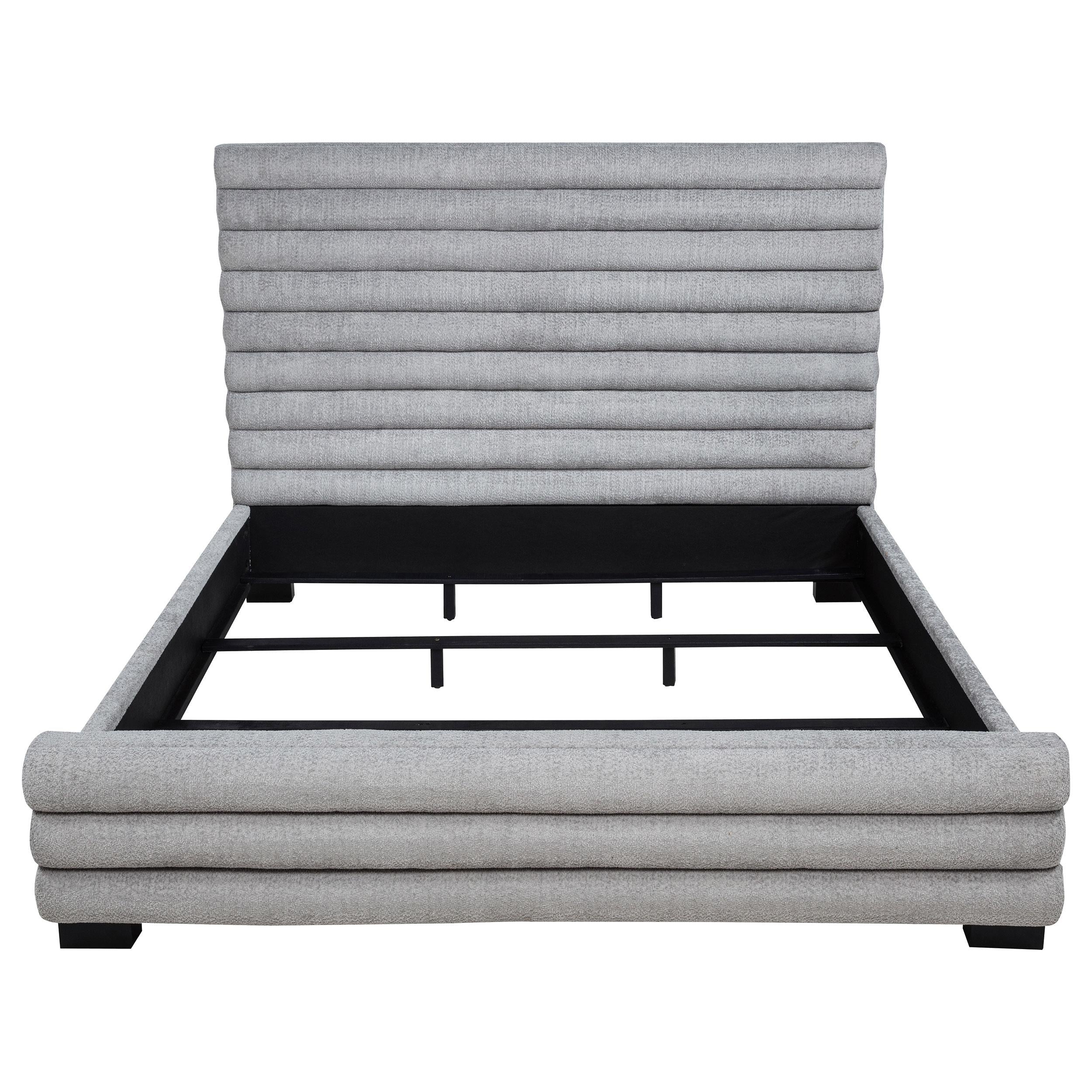  Coaster Furniture Patricia 300719KW 58-inch Boucle Upholstered California King Bed - Grey IMAGE 9