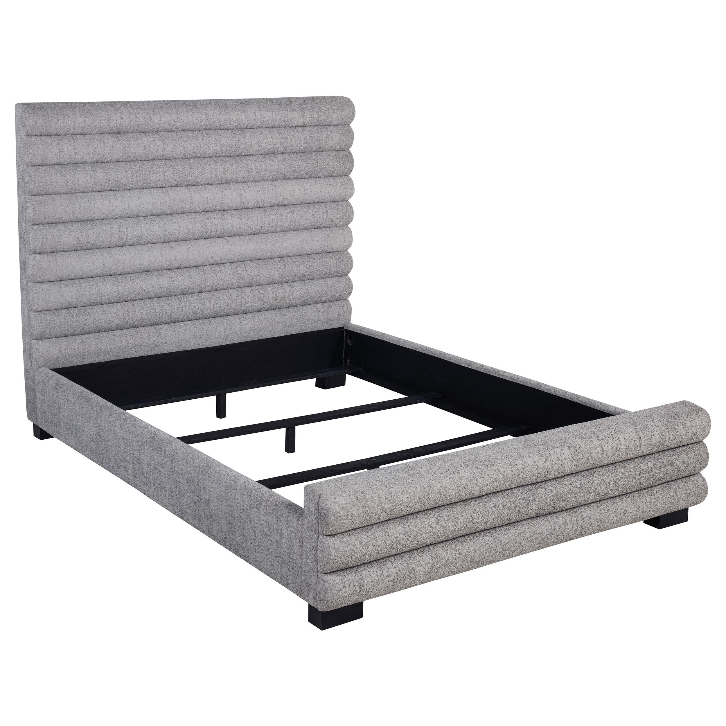  Coaster Furniture Patricia 300719Q 58-inch Boucle Upholstered Queen Bed - Grey IMAGE 1