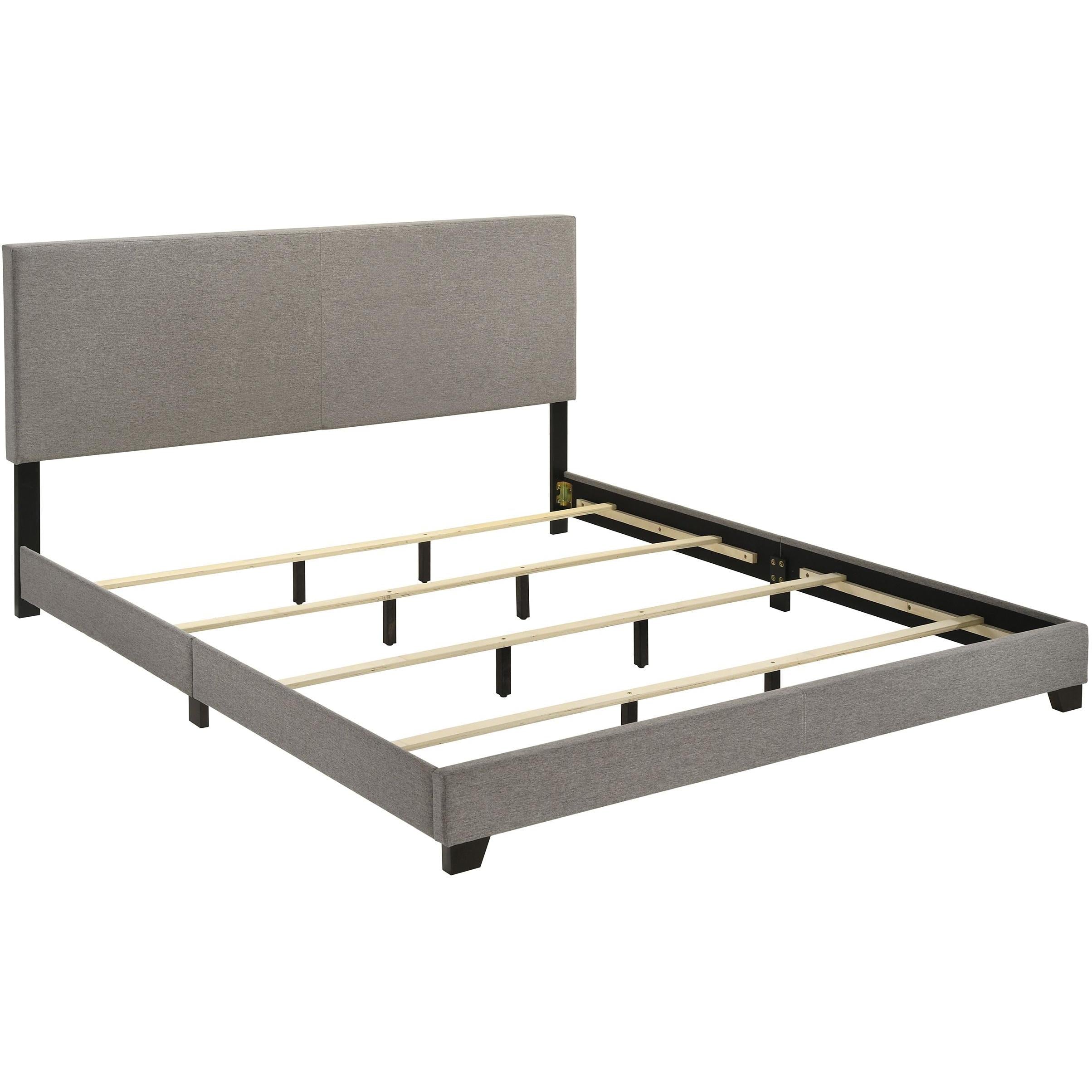 Coaster Furniture Dorian 300851KE Fabric Upholstered Eastern King Panel Bed - Taupe IMAGE 3