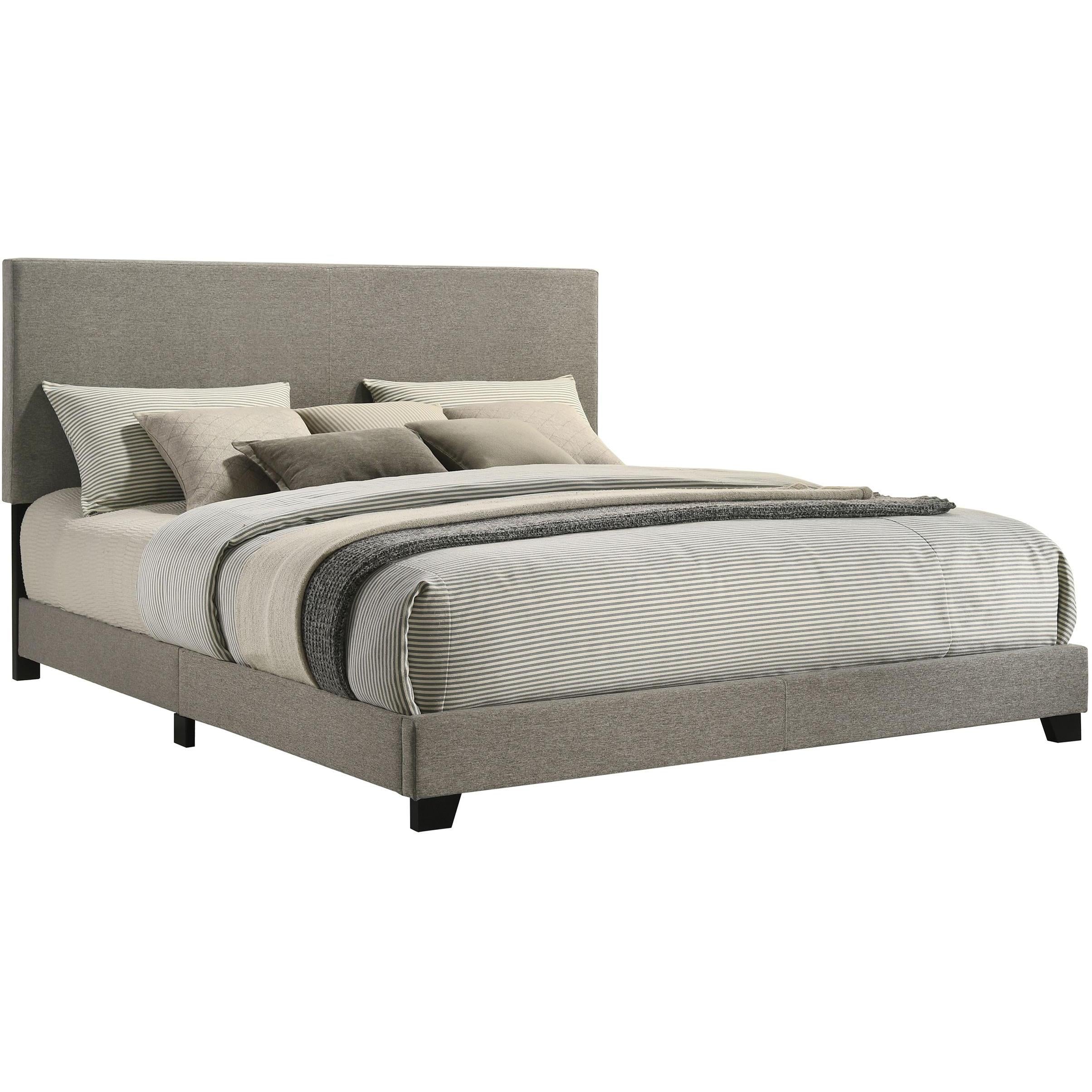  Coaster Furniture Dorian 300851KW Fabric Upholstered California King Panel Bed - Taupe IMAGE 1