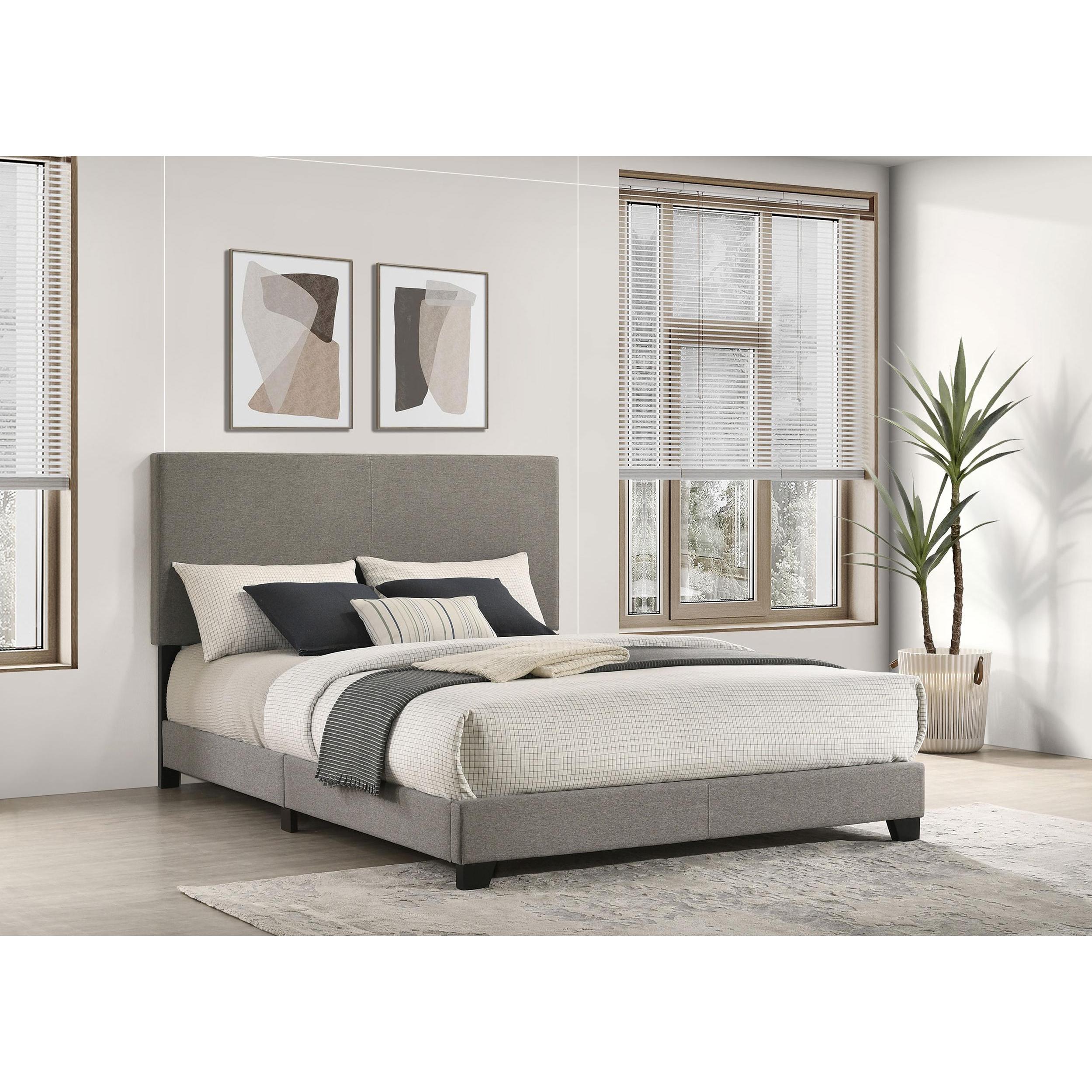  Coaster Furniture Dorian 300851Q Fabric Upholstered Queen Panel Bed - Taupe IMAGE 2