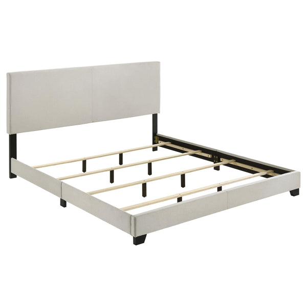 Coaster Furniture Dorian 300852KE Fabric Upholstered Eastern King Panel Bed - Cream