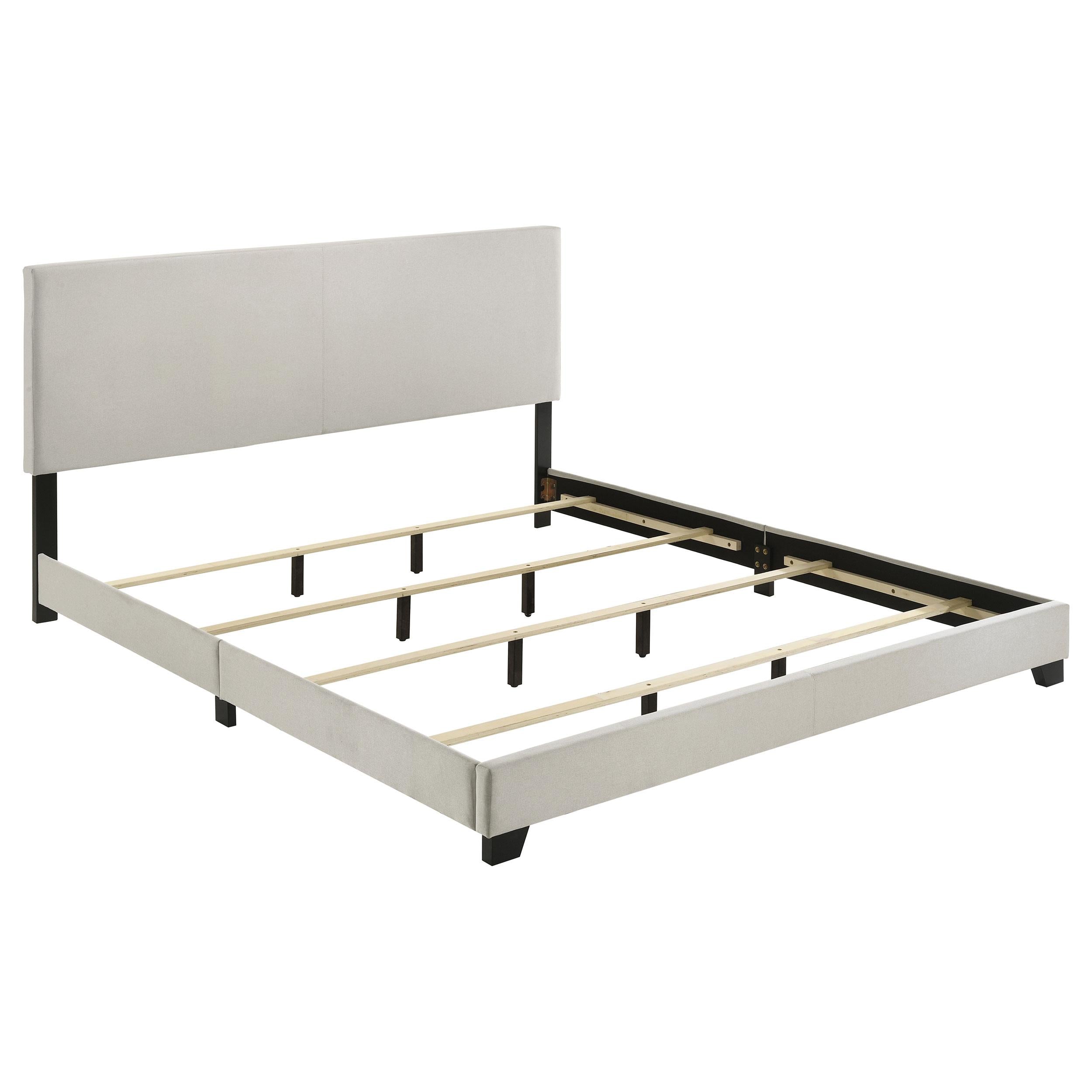  Coaster Furniture Dorian 300852KW Fabric Upholstered California King Panel Bed - Cream IMAGE 1
