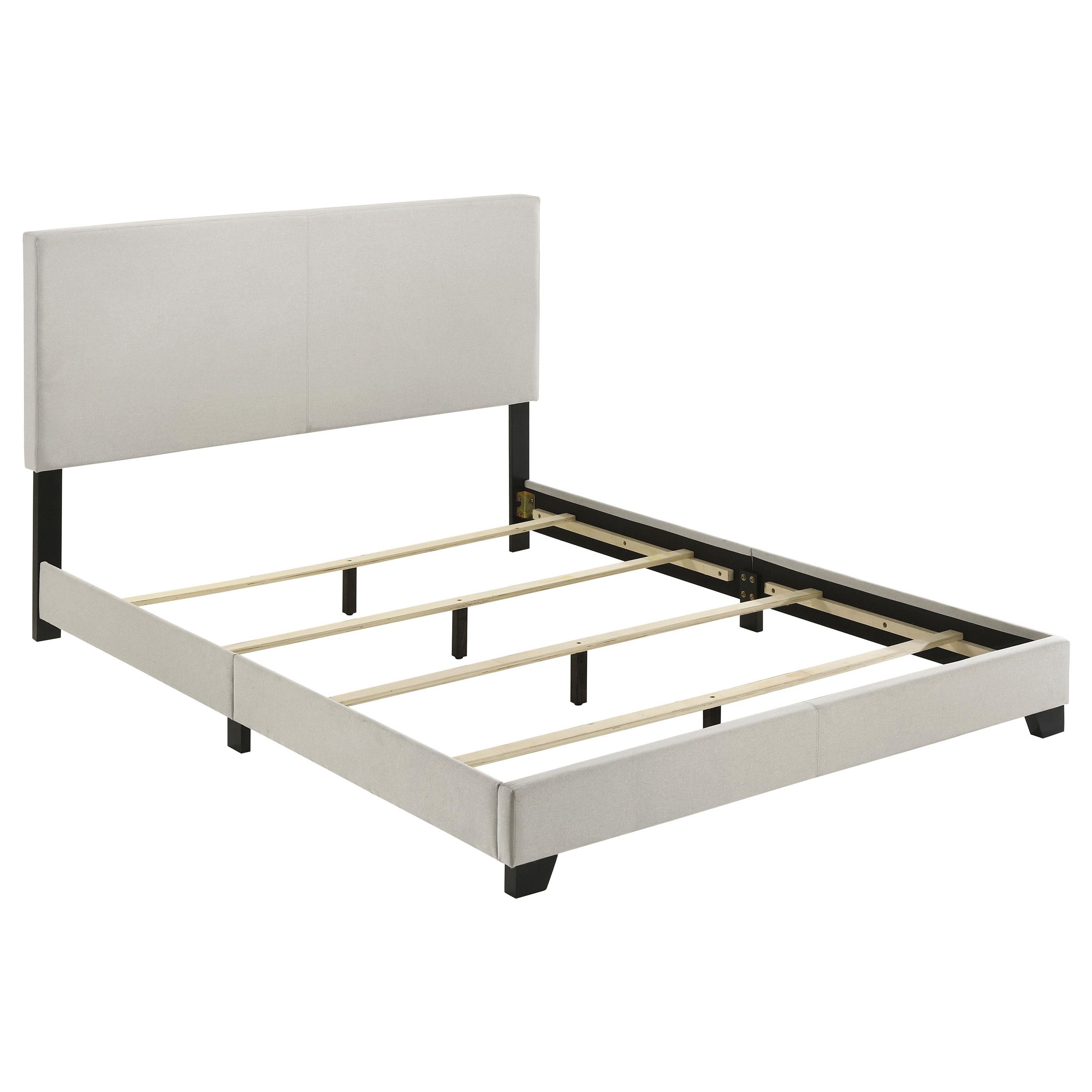  Coaster Furniture Dorian 300852Q Fabric Upholstered Queen Panel Bed - Cream IMAGE 1