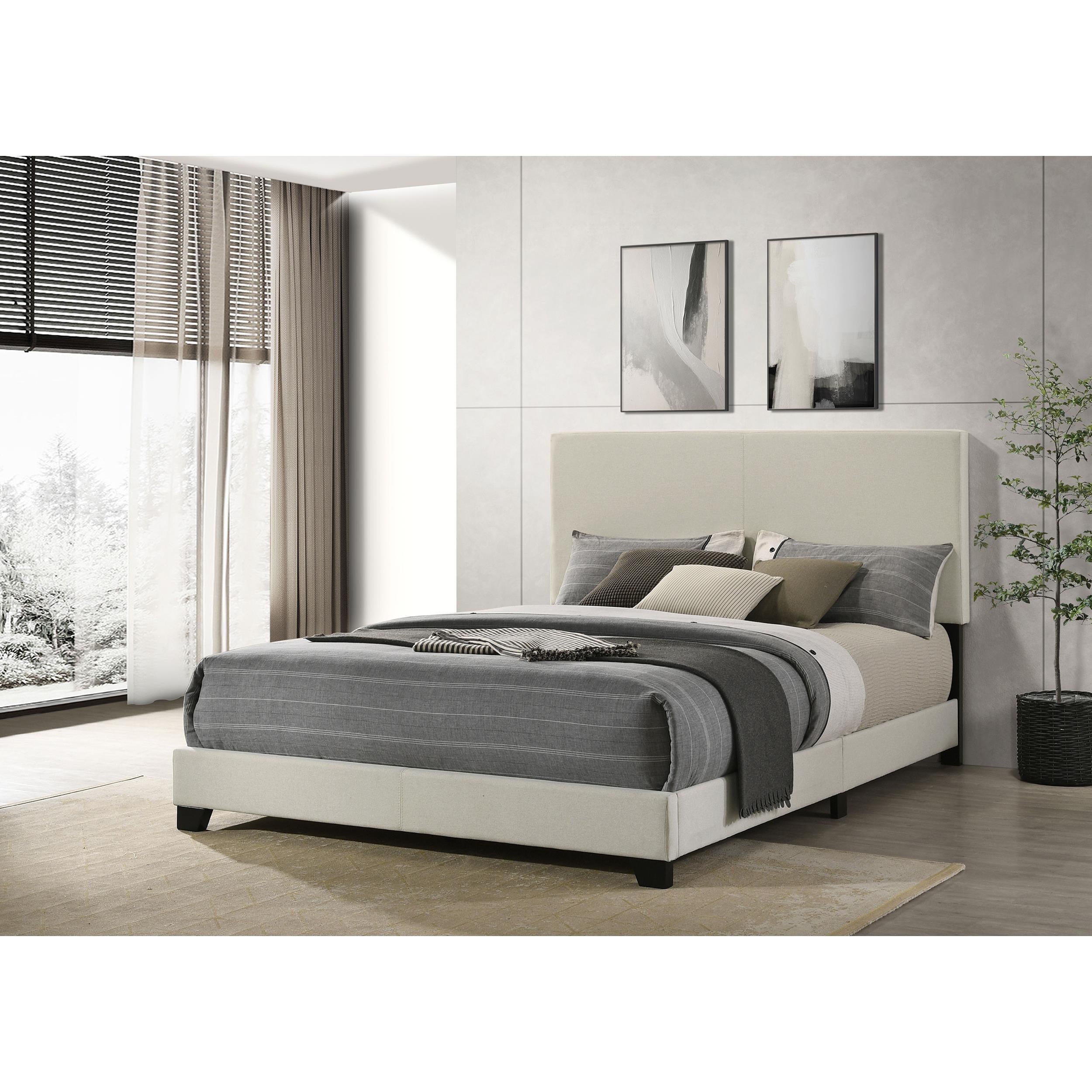  Coaster Furniture Dorian 300852Q Fabric Upholstered Queen Panel Bed - Cream IMAGE 6