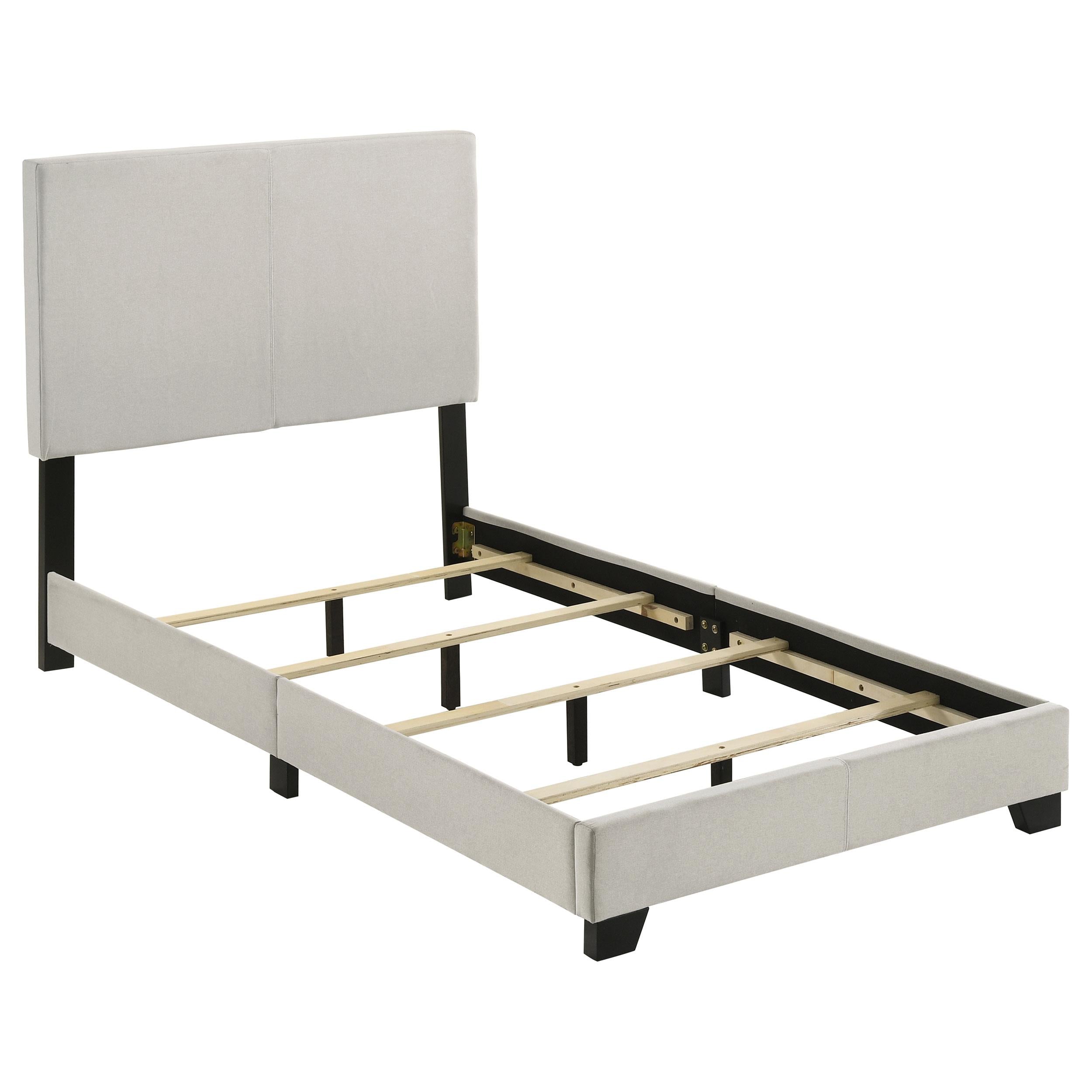  Coaster Furniture Dorian 300852T Fabric Upholstered Twin Panel Bed - Cream IMAGE 1