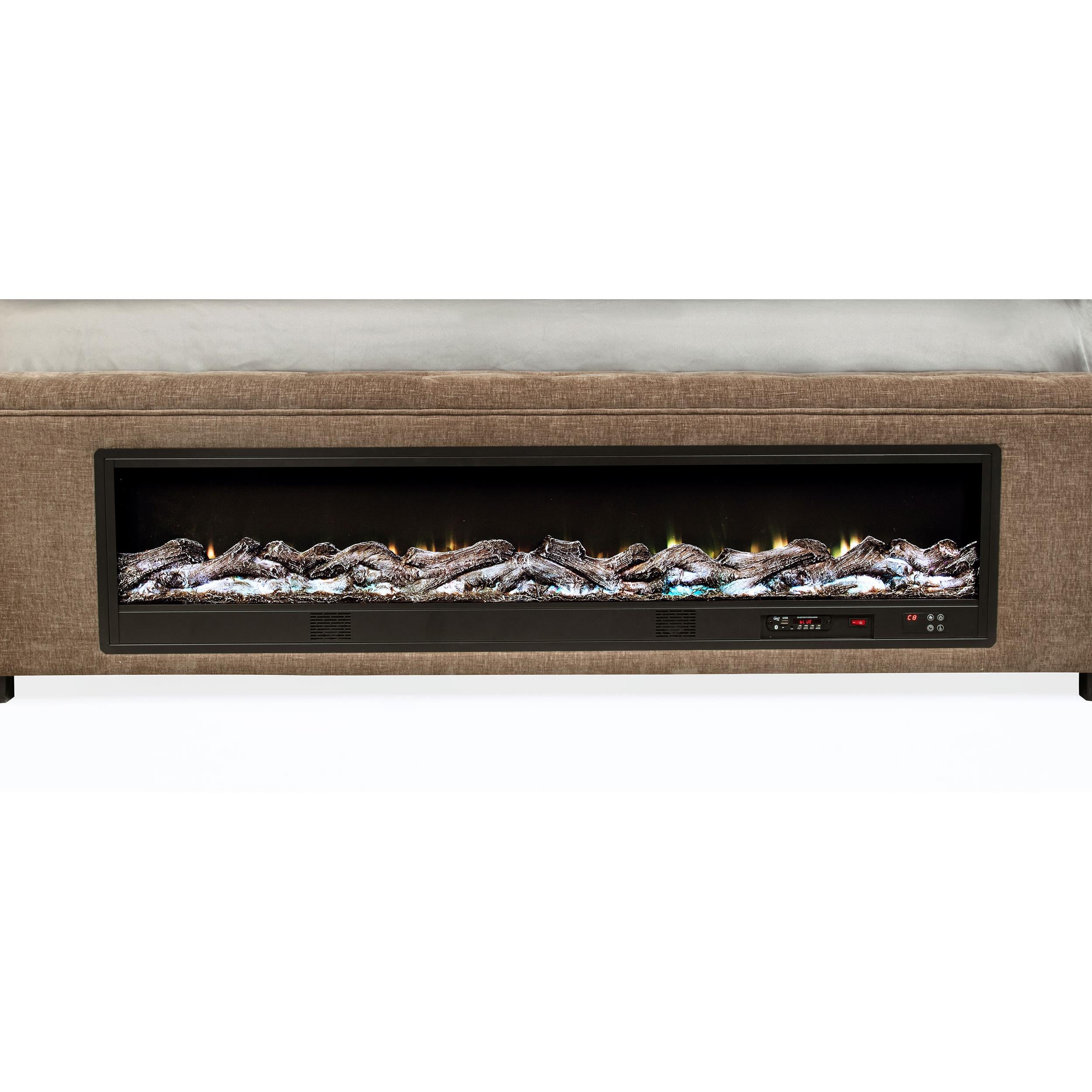 Coaster Furniture Senna 305811KE Upholstered Eastern King Audio Flame Visualizer Bed - Brown IMAGE 8