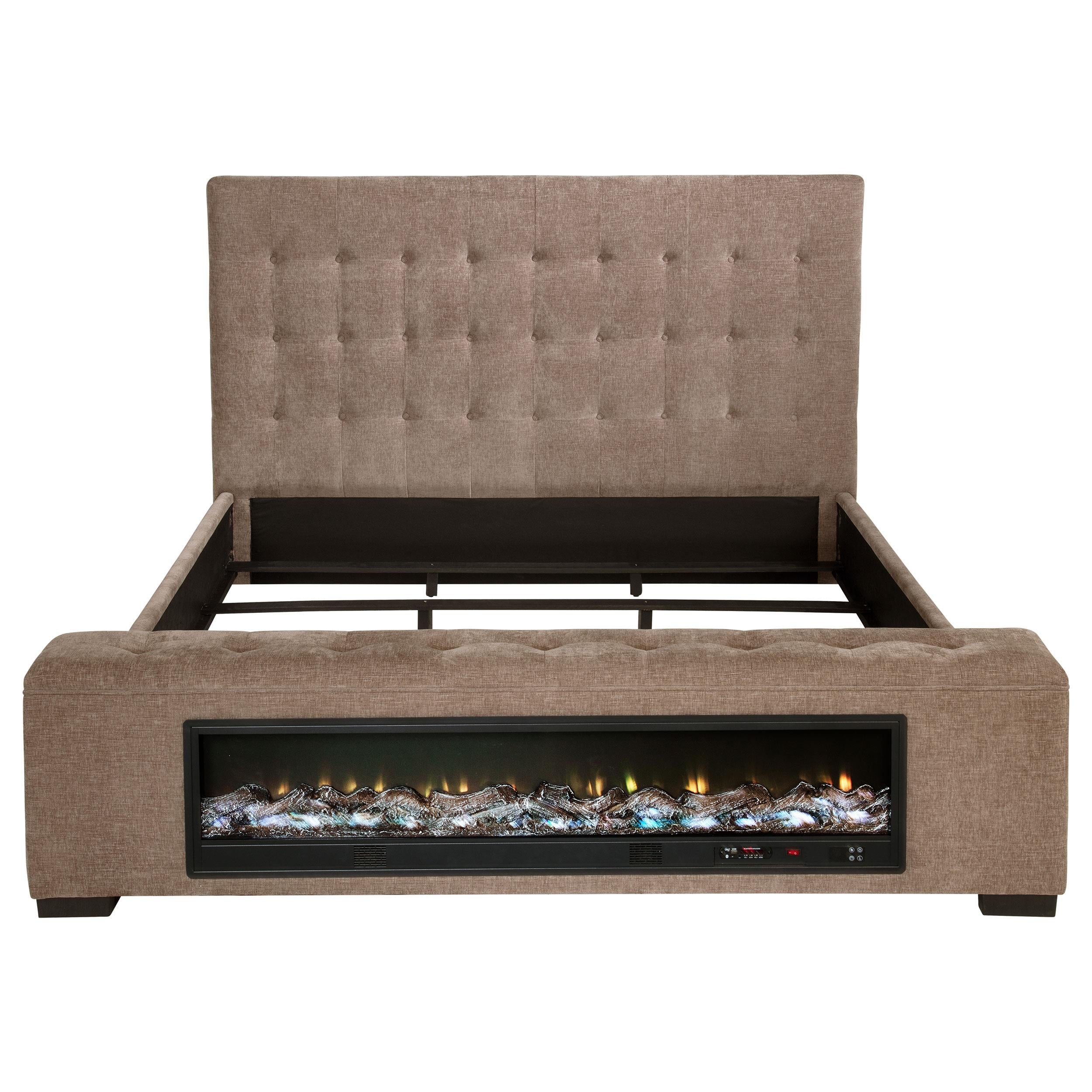  Coaster Furniture Senna 305811Q Upholstered Queen Audio Flame Visualizer Bed - Brown IMAGE 10