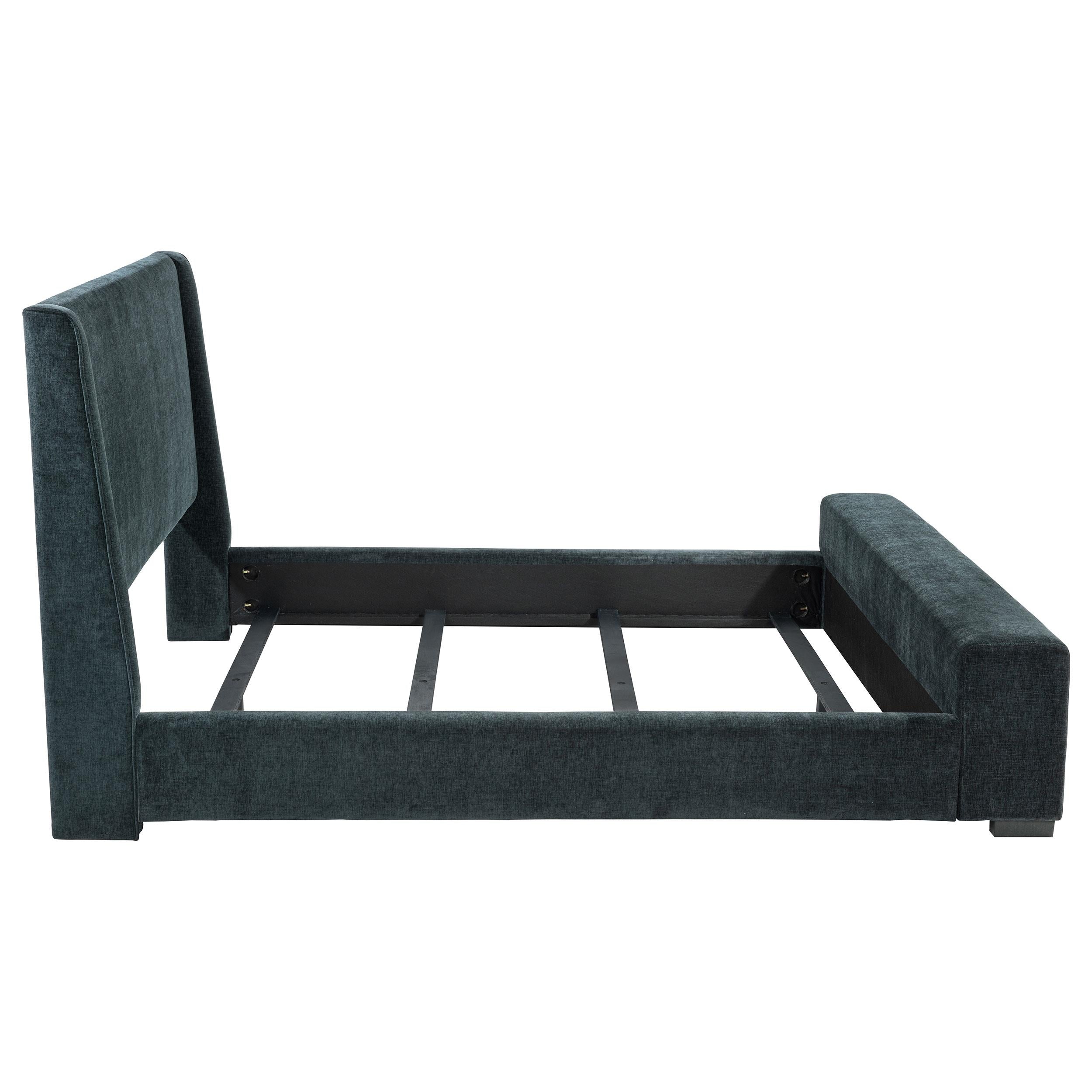  Coaster Furniture Preston 305821KW Upholstered California King Audio Flame Visualizer Bed - Dark Blue IMAGE 4