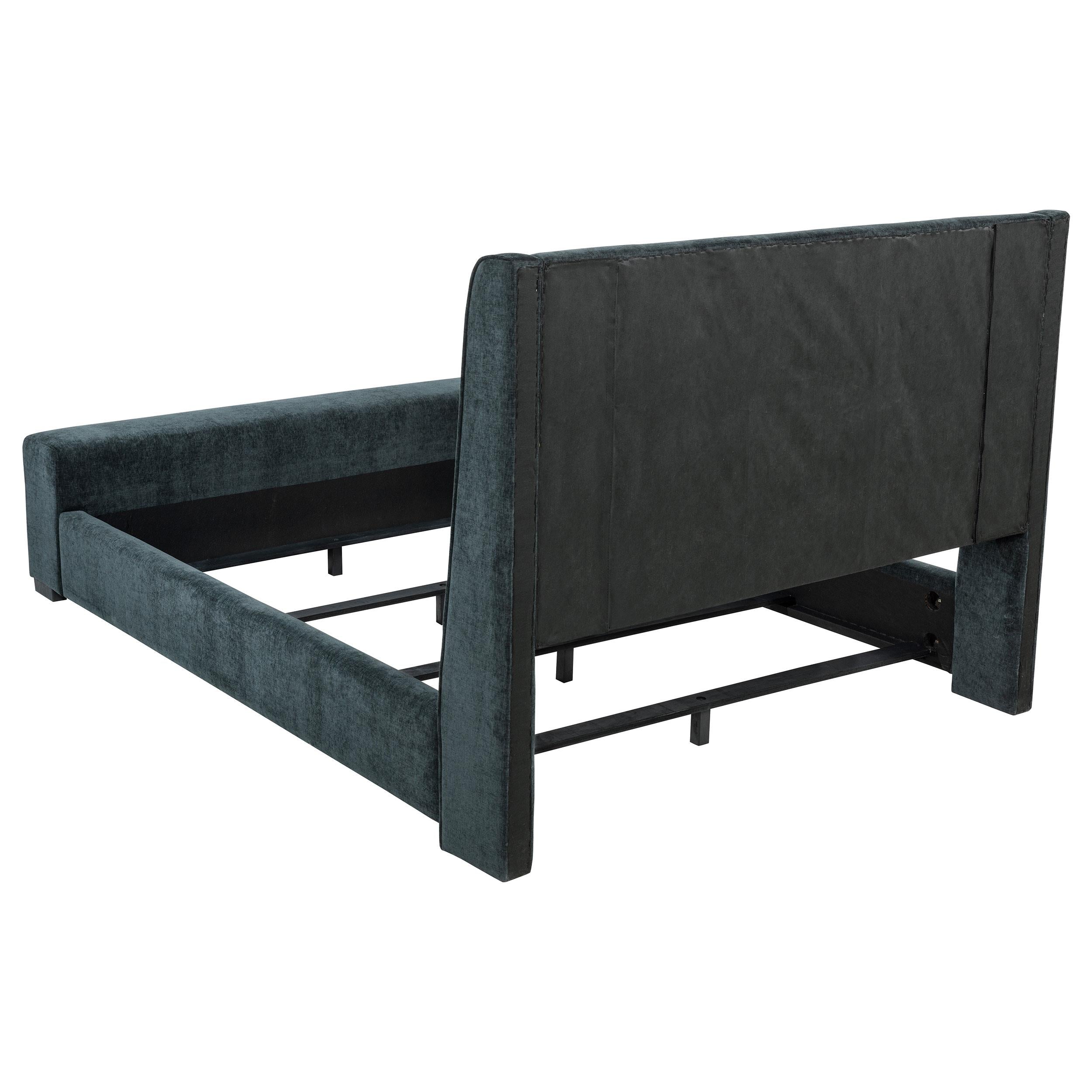  Coaster Furniture Preston 305821Q Upholstered Queen Audio Flame Visualizer Bed - Dark Blue IMAGE 2
