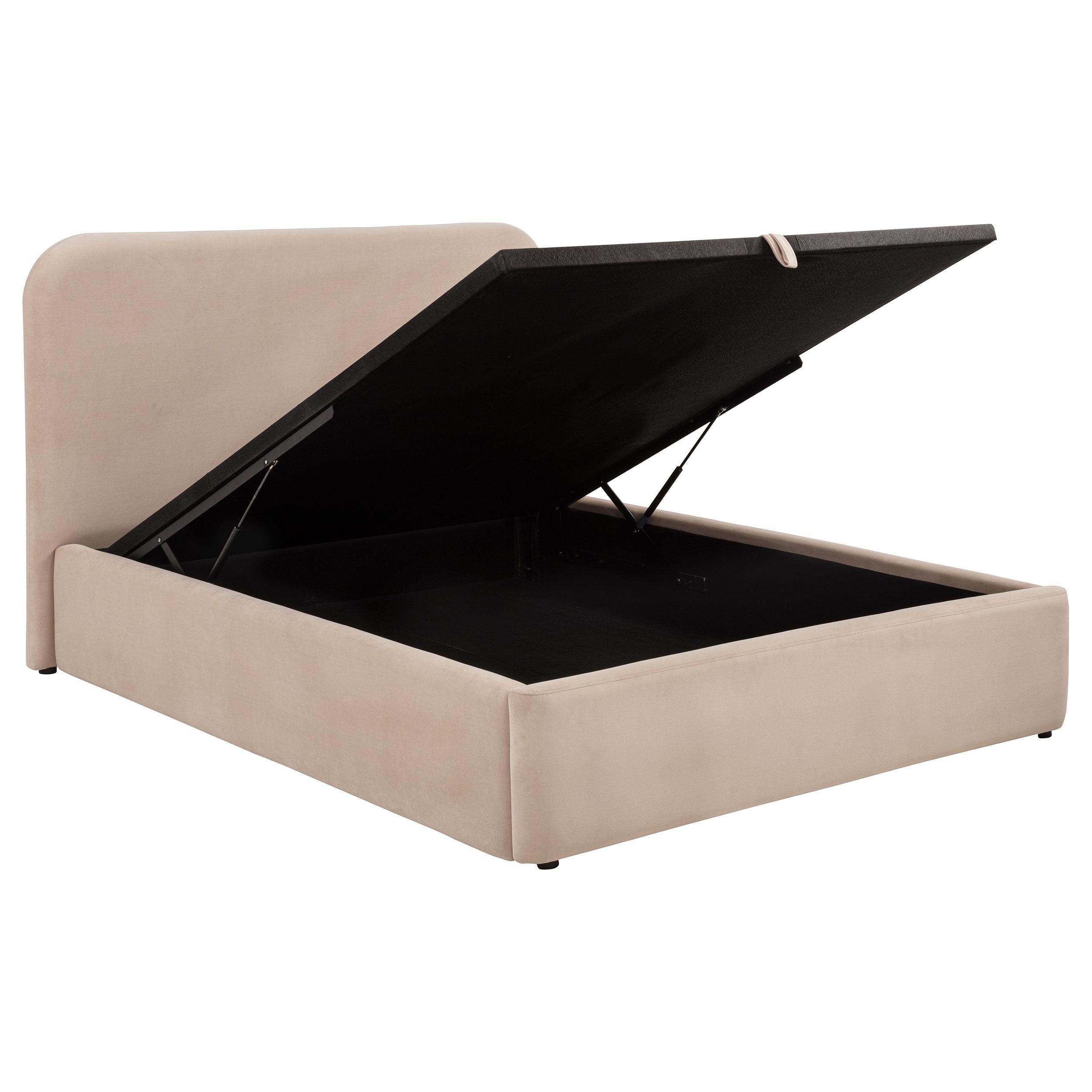  Coaster Furniture Anders 306037BEIF Upholstered Full Storage Lift Platform Bed - Beige IMAGE 2