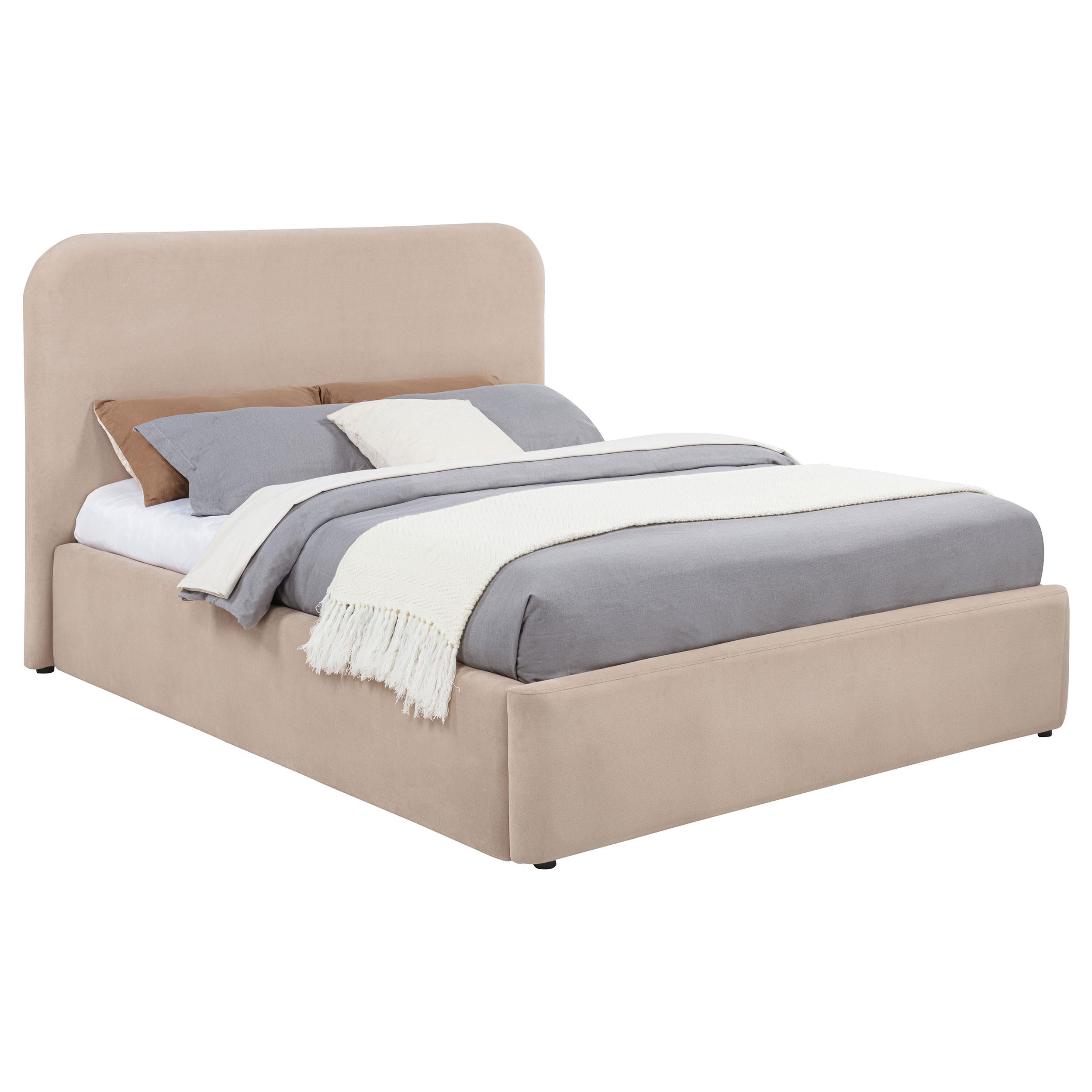  Coaster Furniture Anders 306037BEIKE Upholstered Eastern King Storage Lift Platform Bed - Beige IMAGE 1