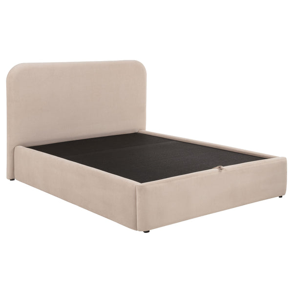 Coaster Furniture Anders 306037BEIQ Upholstered Queen Storage Lift Platform Bed - Beige