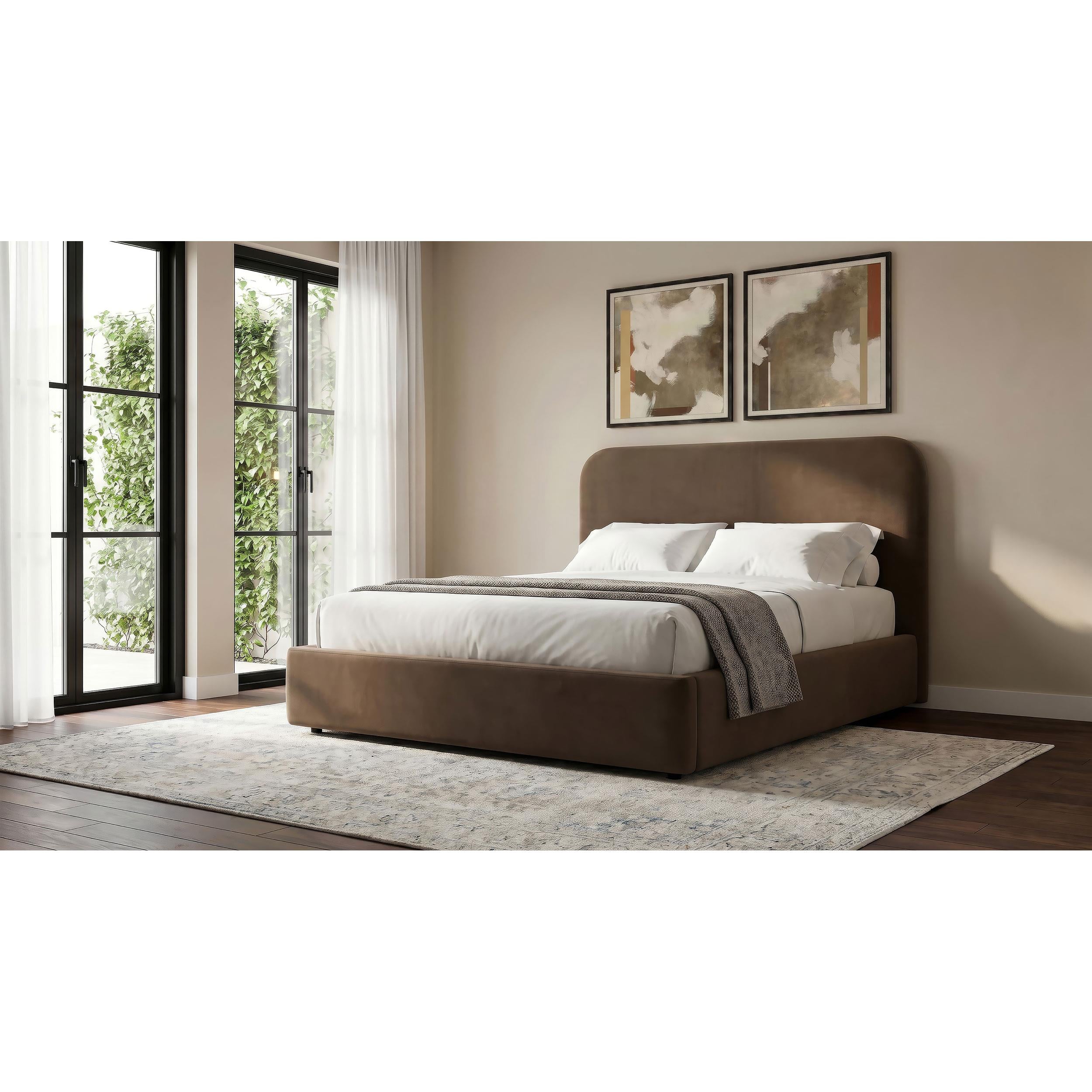  Coaster Furniture Anders 306037CHF Upholstered Full Storage Lift Platform Bed - Chocolate IMAGE 3