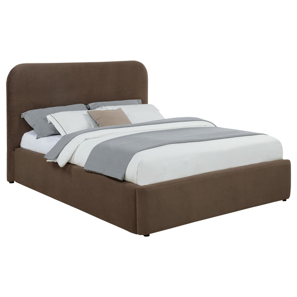 Coaster Furniture Anders 306037CHQ Upholstered Queen Storage Lift Platform Bed - Chocolate