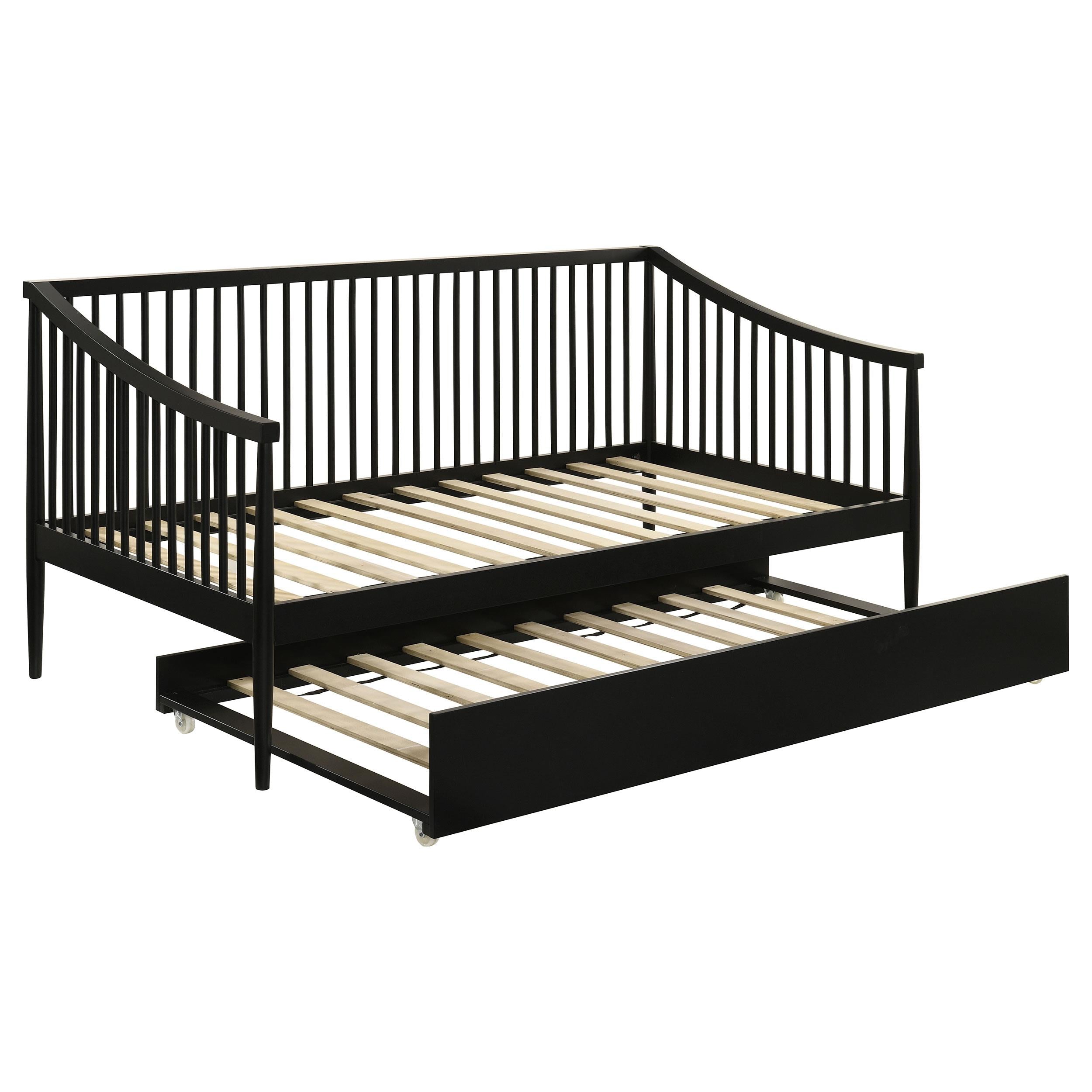  Coaster Furniture Delgado 310027 Windsor Twin Wood Daybed with Trundle - Black IMAGE 4