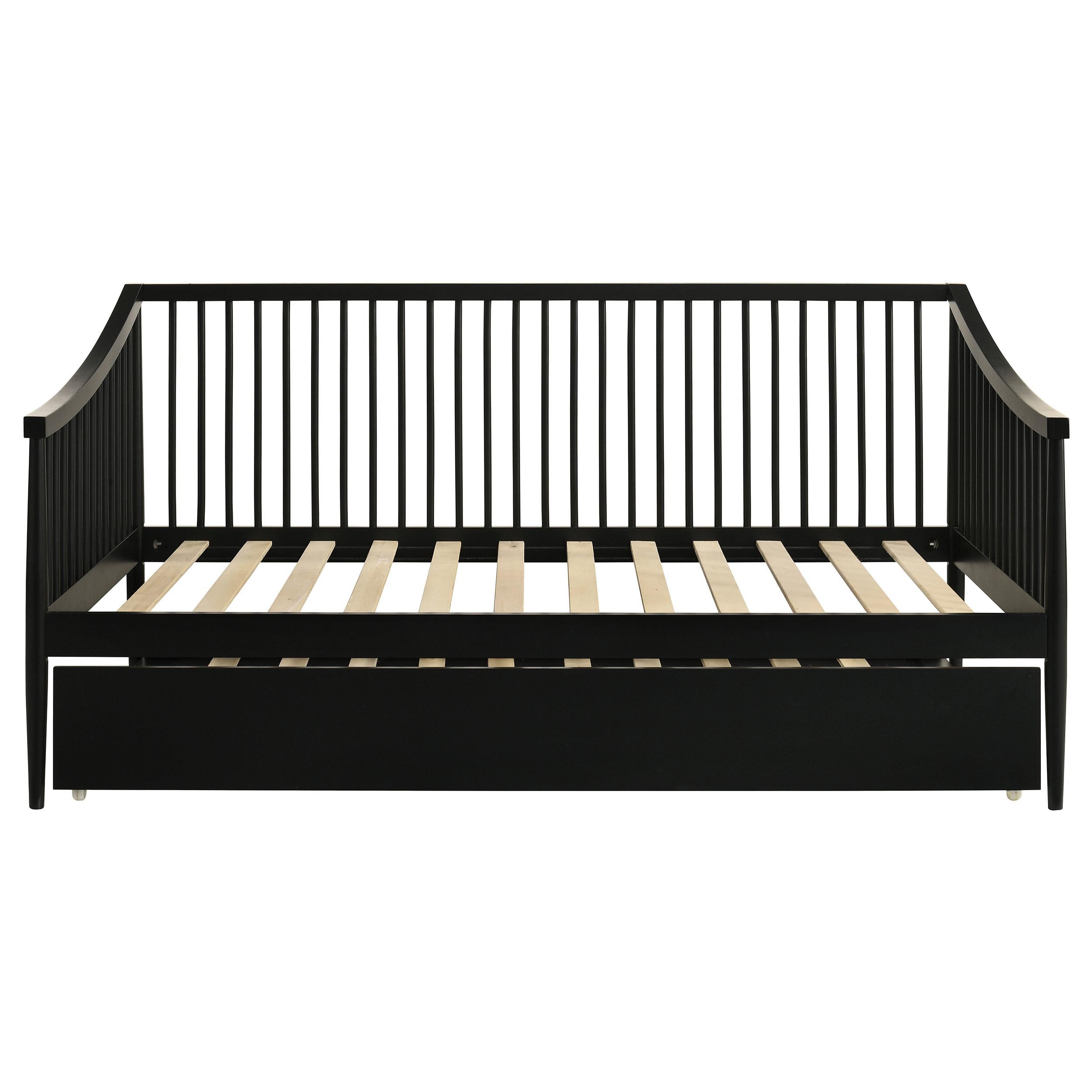  Coaster Furniture Delgado 310027 Windsor Twin Wood Daybed with Trundle - Black IMAGE 5