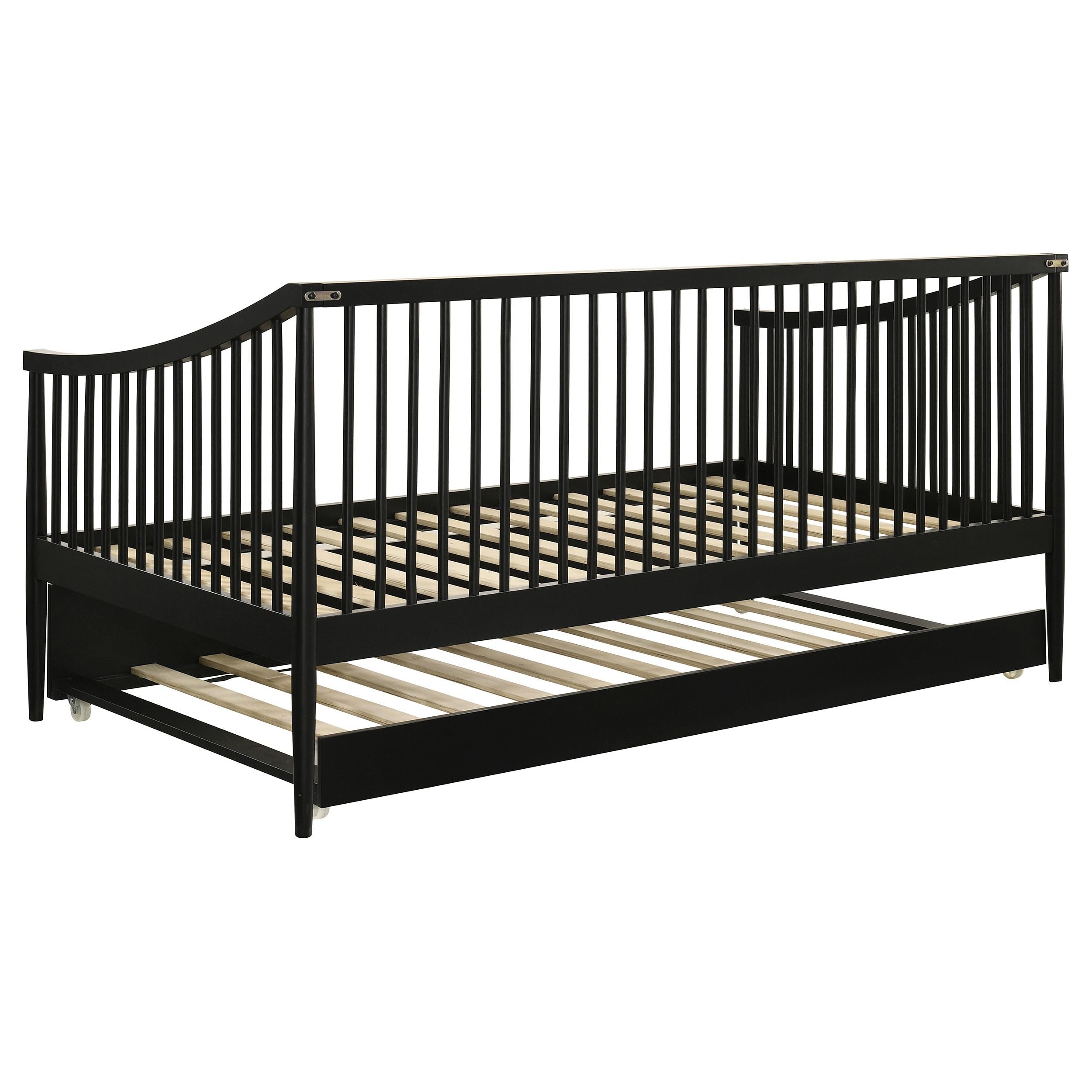  Coaster Furniture Delgado 310027 Windsor Twin Wood Daybed with Trundle - Black IMAGE 6