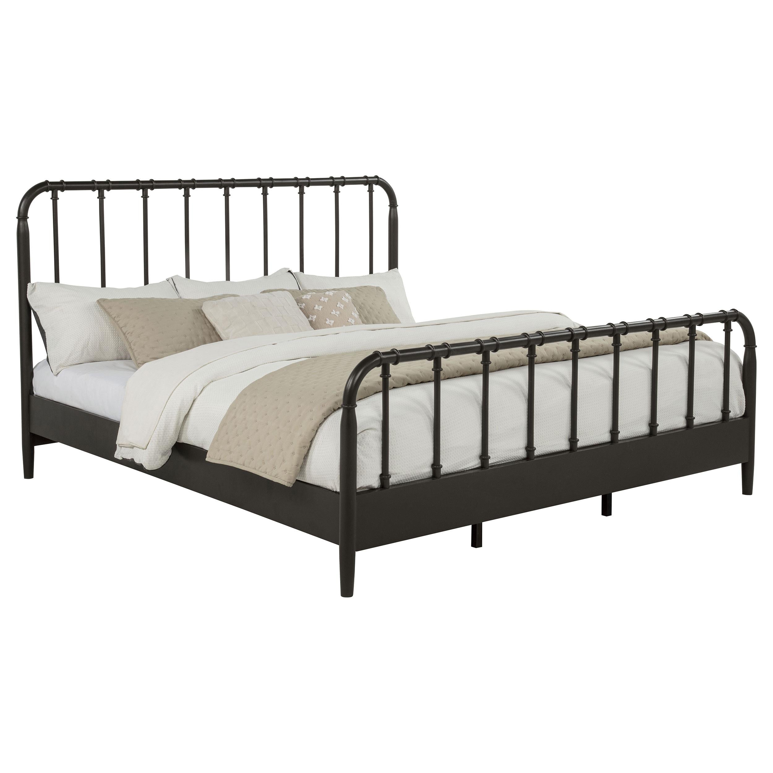  Coaster Furniture Rocco 310035KE All Wood Water Pipe Open Frame Eastern King Bed - Dark Bronze IMAGE 1