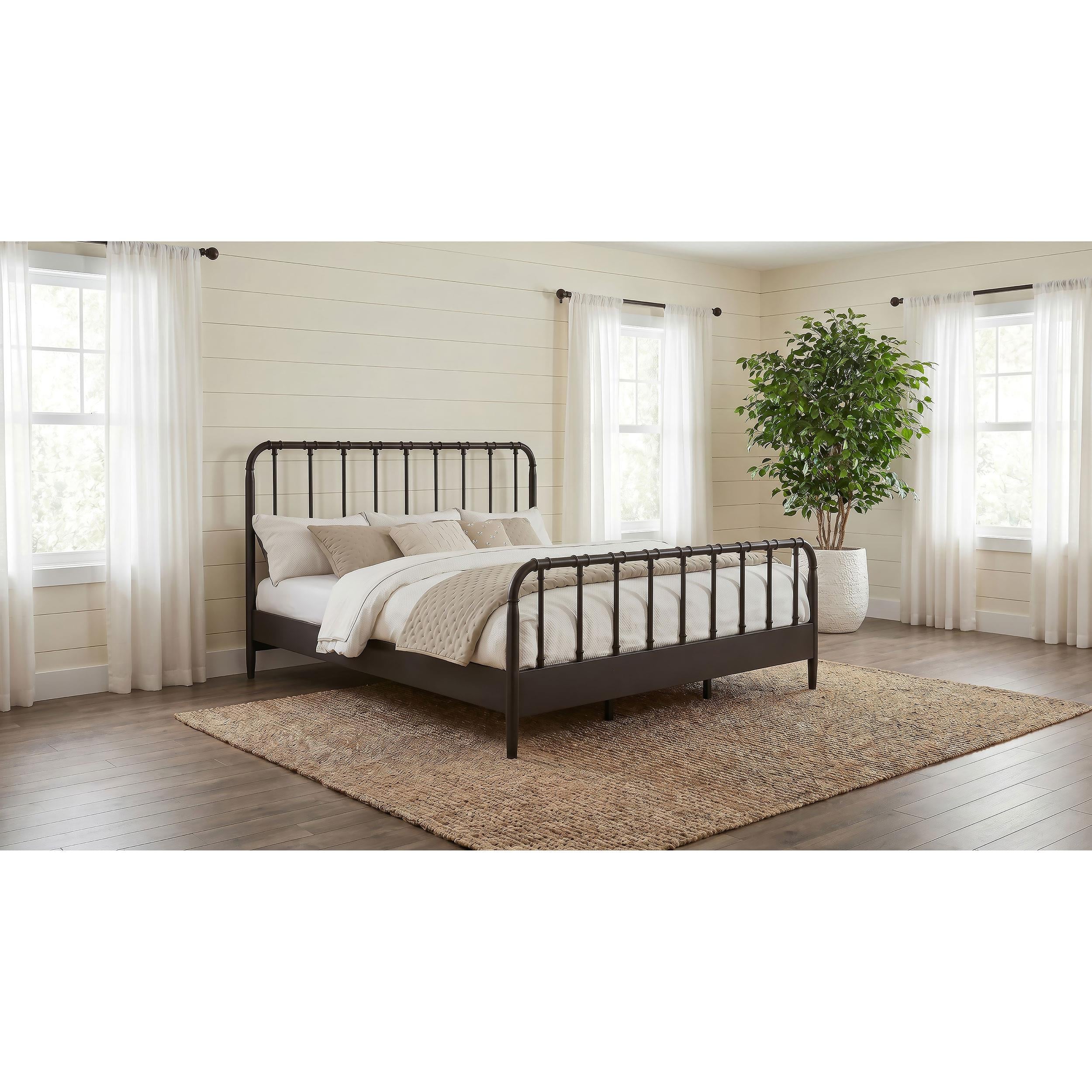 Coaster Furniture Rocco 310035KE All Wood Water Pipe Open Frame Eastern King Bed - Dark Bronze IMAGE 2