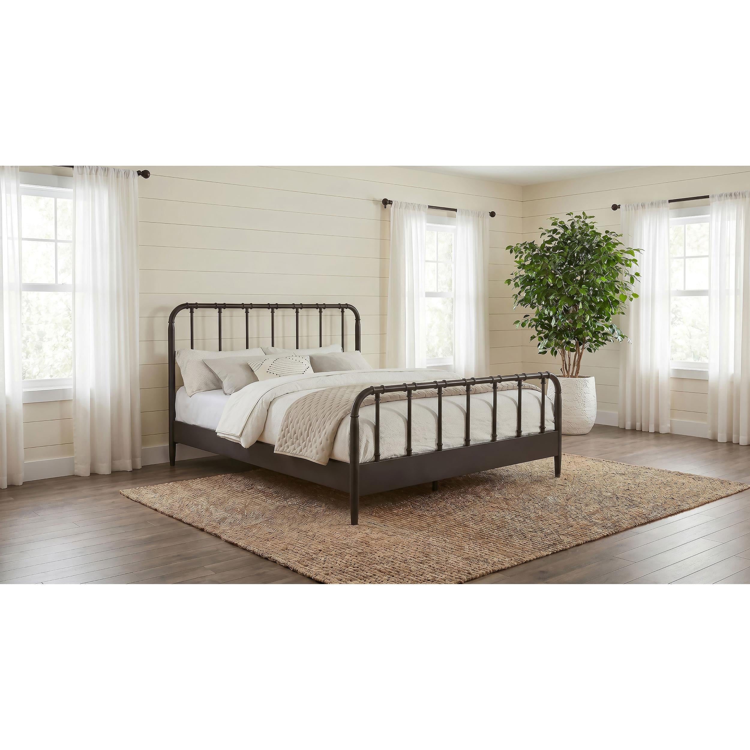  Coaster Furniture Rocco 310035Q All Wood Water Pipe Open Frame Queen Bed - Dark Bronze IMAGE 2