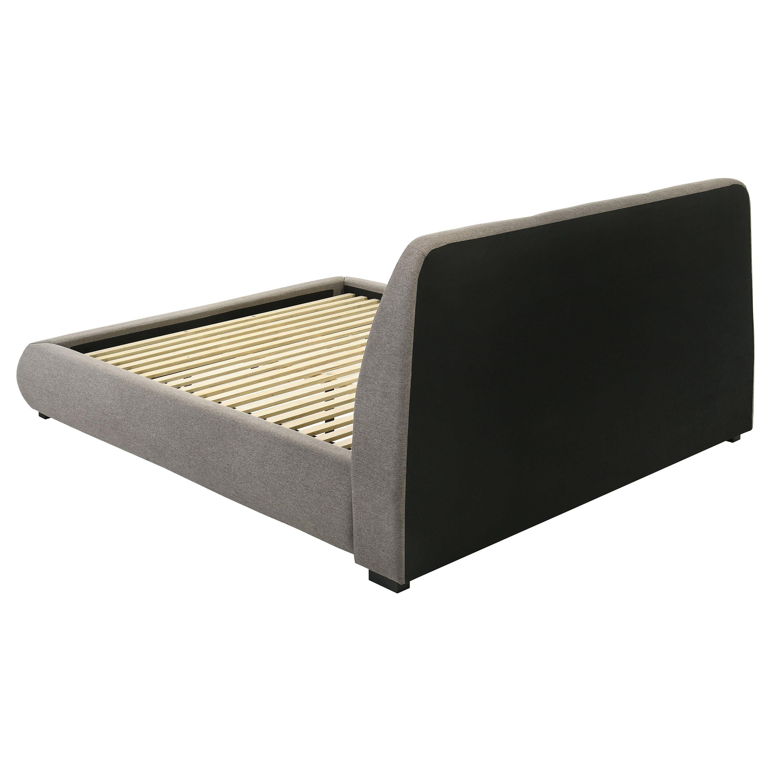  Coaster Furniture Mokena 310090KE 46-inch Upholstered Eastern King Platform Bed - Taupe IMAGE 2