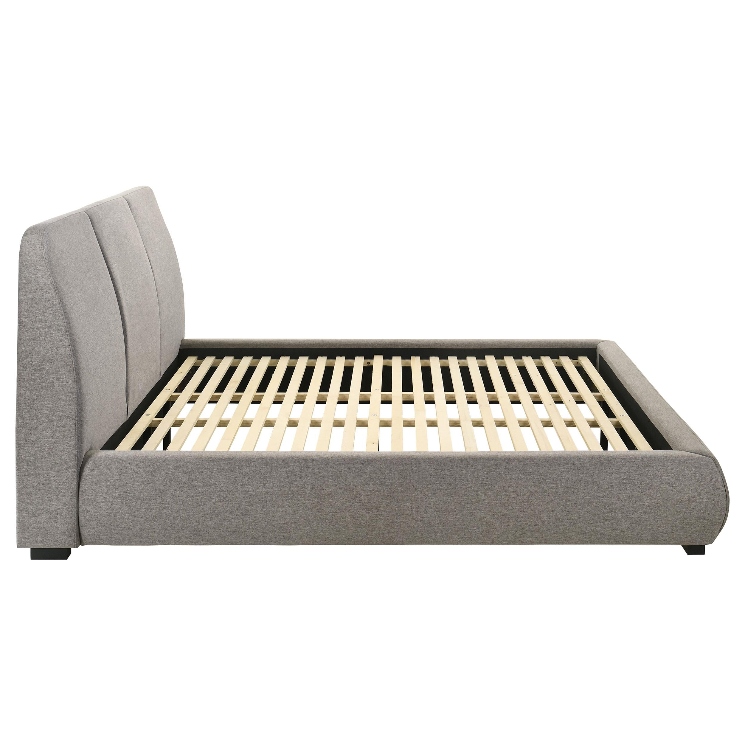  Coaster Furniture Mokena 310090KE 46-inch Upholstered Eastern King Platform Bed - Taupe IMAGE 5