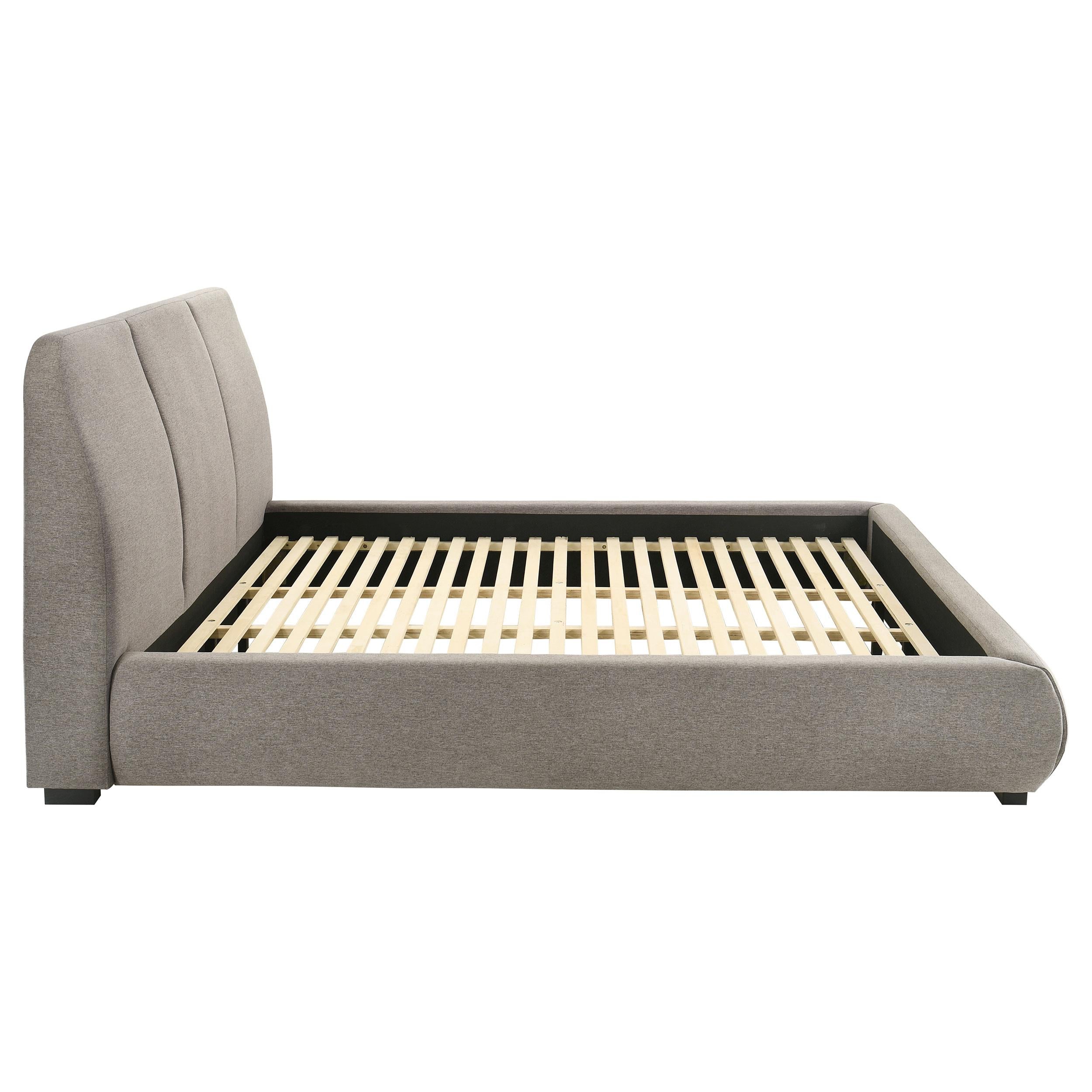  Coaster Furniture Mokena 310090KW 46-inch Upholstered California King Platform Bed - Taupe IMAGE 4