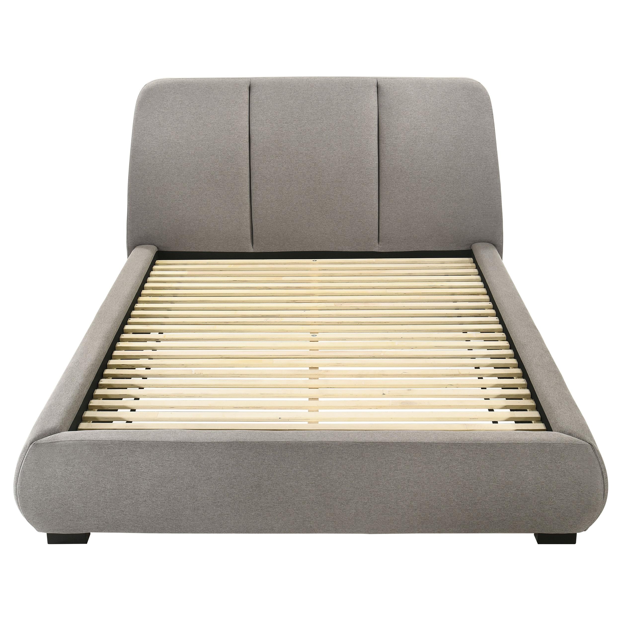  Coaster Furniture Mokena 310090Q 46-inch Upholstered Queen Platform Bed - Taupe IMAGE 4