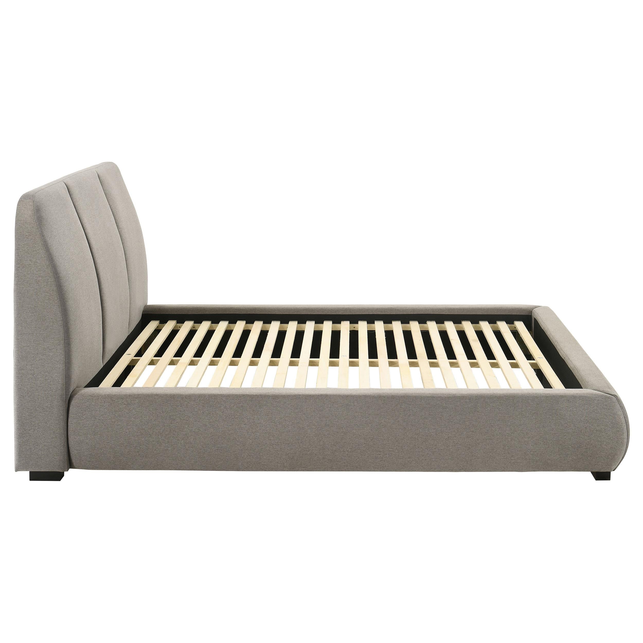  Coaster Furniture Mokena 310090Q 46-inch Upholstered Queen Platform Bed - Taupe IMAGE 5