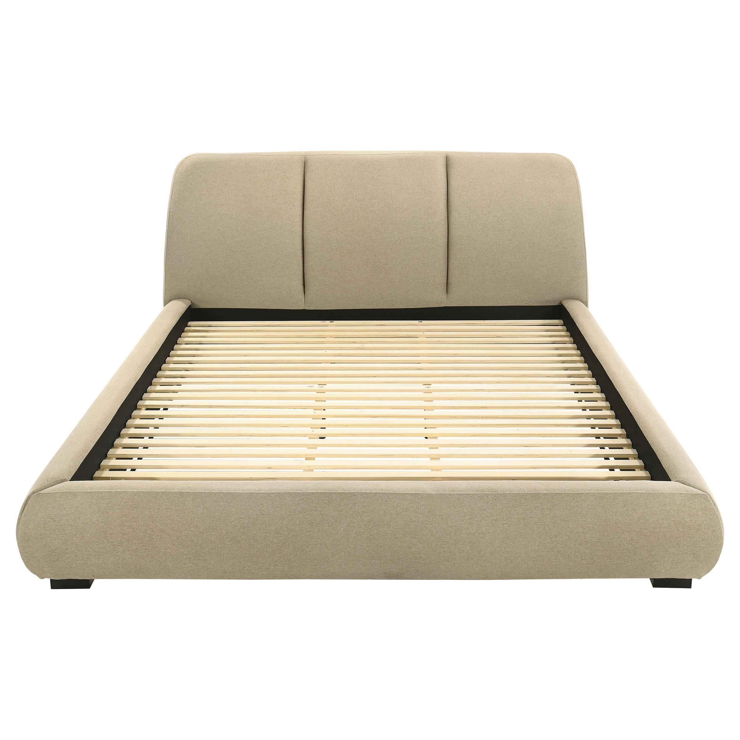  Coaster Furniture Mokena 310091KE 46-inch Upholstered Eastern King Platform Bed - Brown IMAGE 6