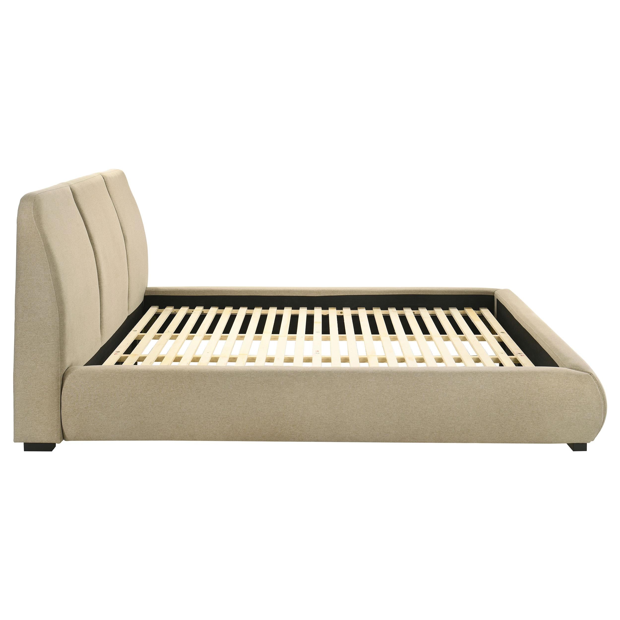  Coaster Furniture Mokena 310091KW 46-inch Upholstered California King Platform Bed - Brown IMAGE 2