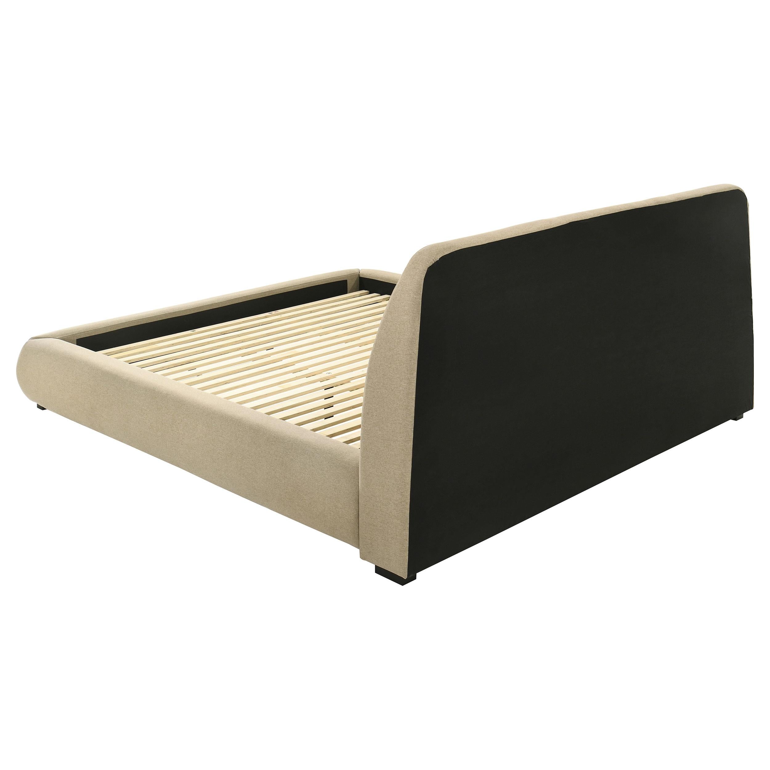  Coaster Furniture Mokena 310091KW 46-inch Upholstered California King Platform Bed - Brown IMAGE 4