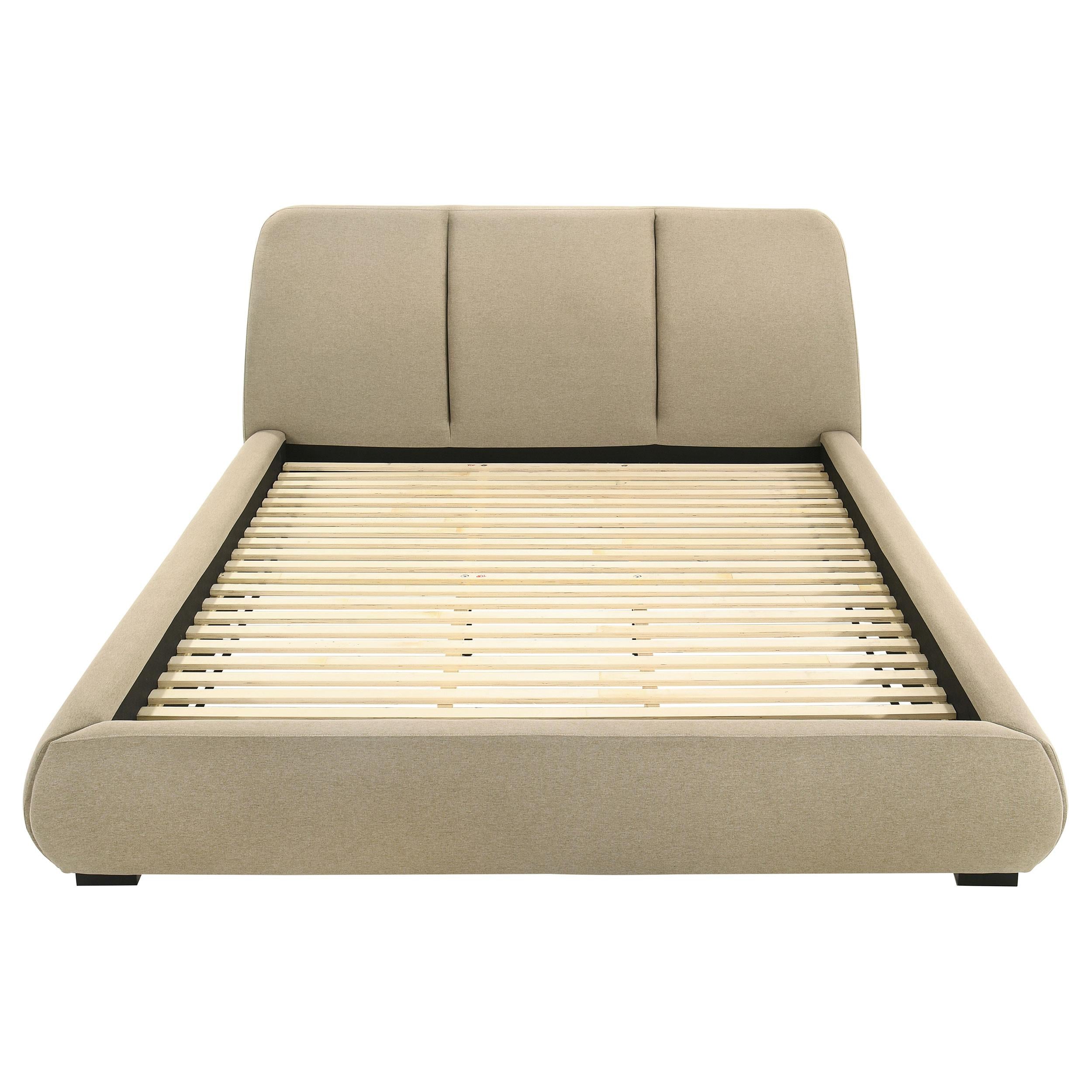  Coaster Furniture Mokena 310091KW 46-inch Upholstered California King Platform Bed - Brown IMAGE 5
