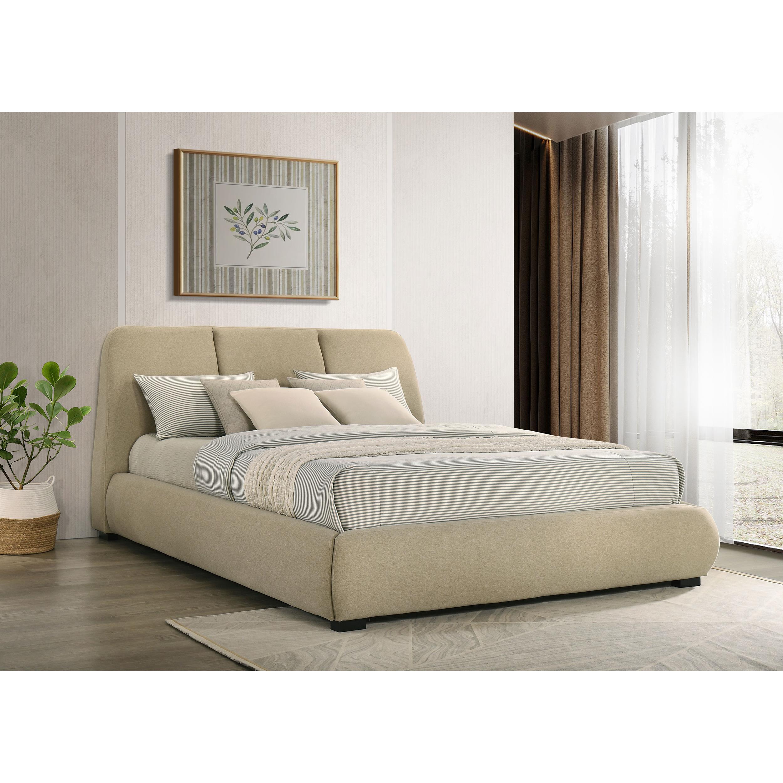  Coaster Furniture Mokena 310091KW 46-inch Upholstered California King Platform Bed - Brown IMAGE 6