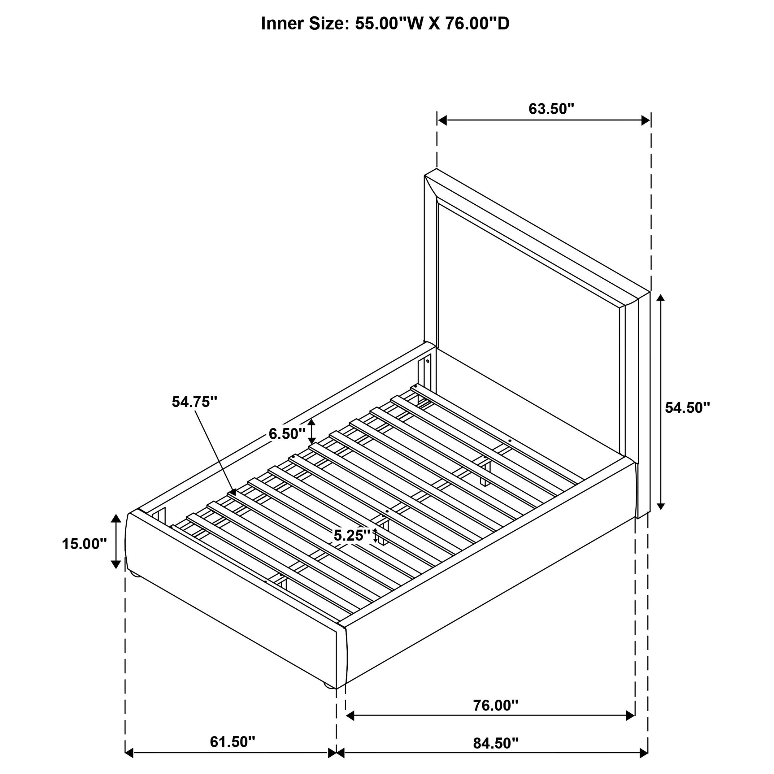  Coaster Furniture Lawson 315835LF 54-inch Upholstered Full Platform Bed - Light Saddle IMAGE 9