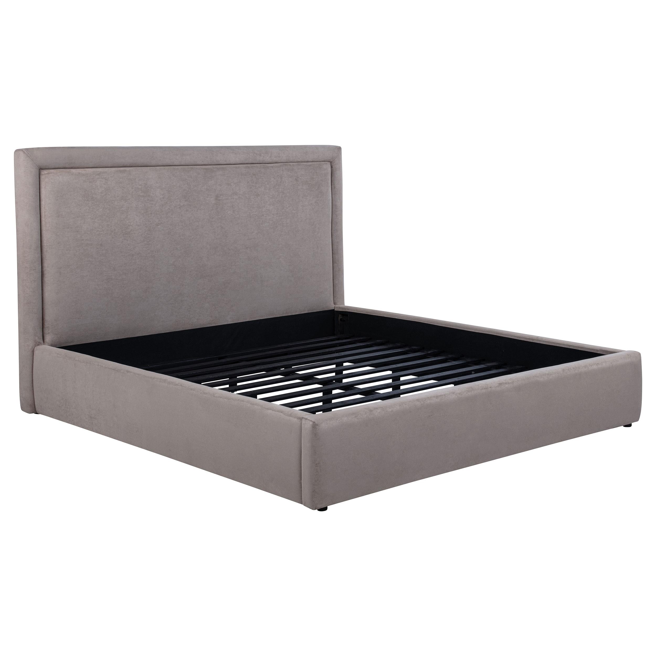  Coaster Furniture Lawson 315835MKE 54-inch Upholstered Eastern King Platform Bed - Mushroom IMAGE 1