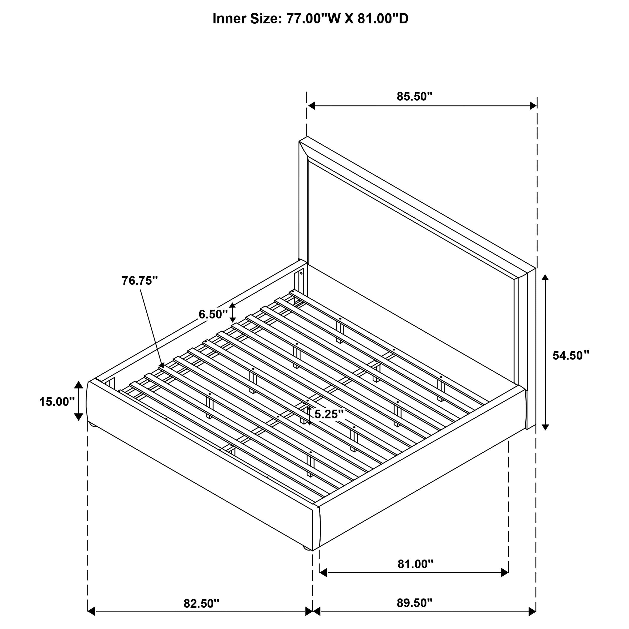  Coaster Furniture Lawson 315835MKE 54-inch Upholstered Eastern King Platform Bed - Mushroom IMAGE 9