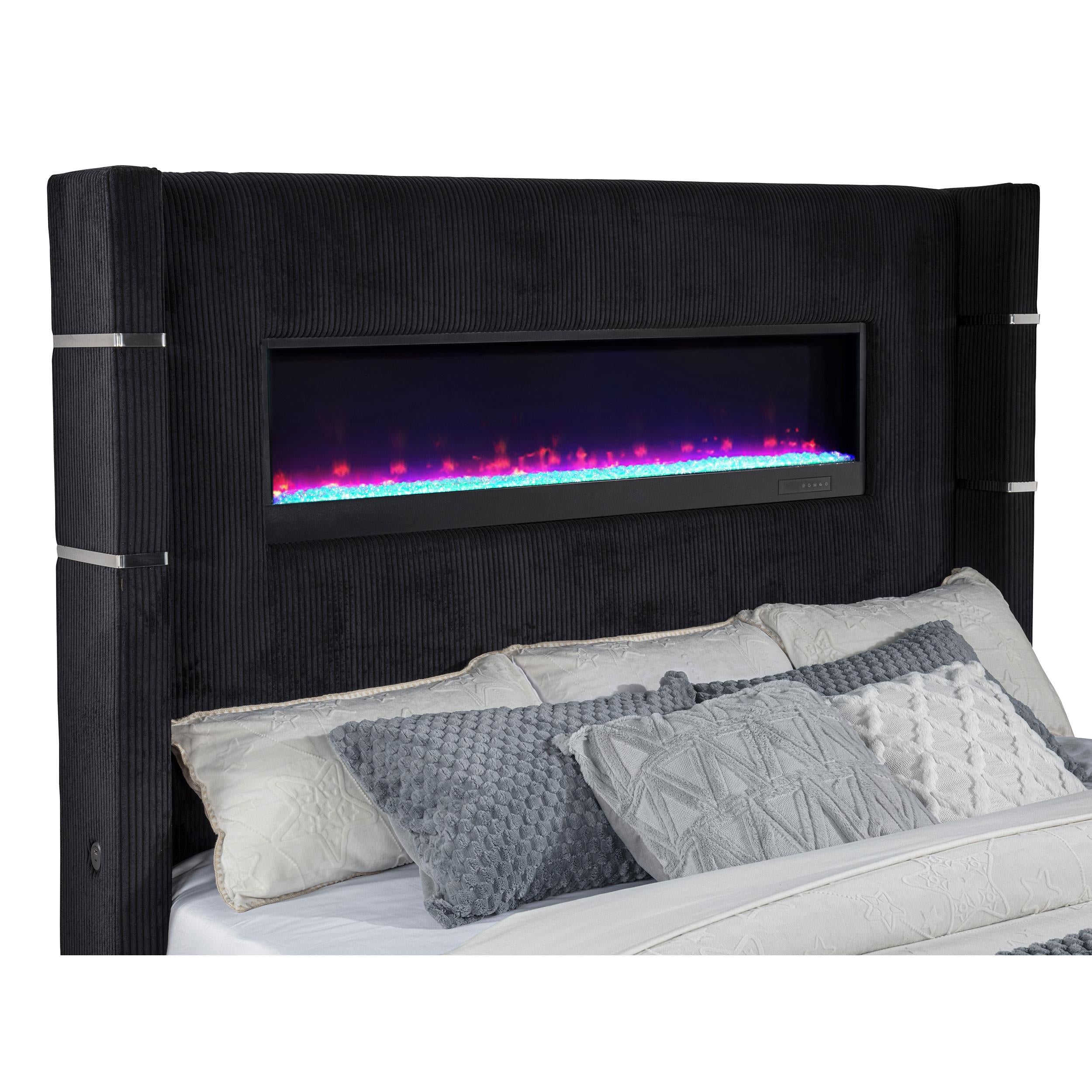  Coaster Furniture Tisdall 315868BLKKW California King Flame Visualizer TV Bed - Black IMAGE 10