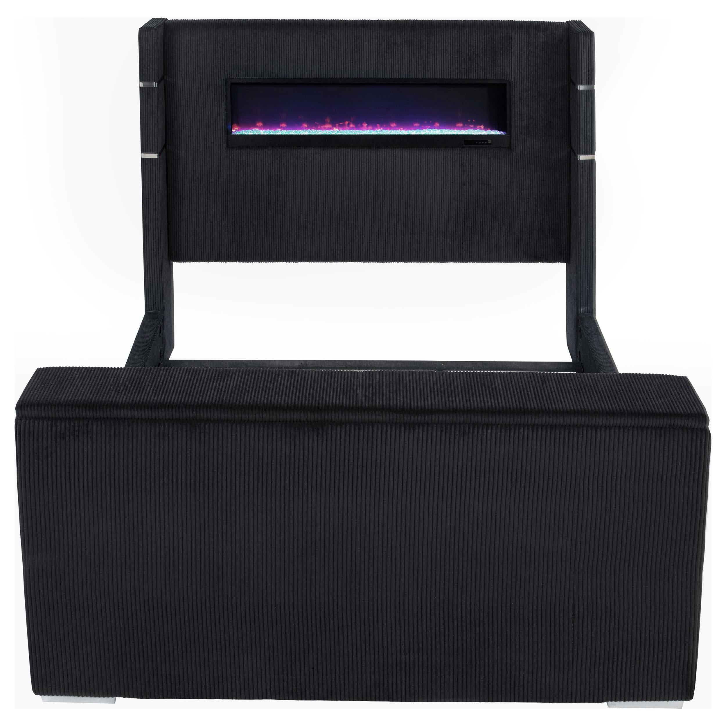  Coaster Furniture Tisdall 315868BLKKW California King Flame Visualizer TV Bed - Black IMAGE 4