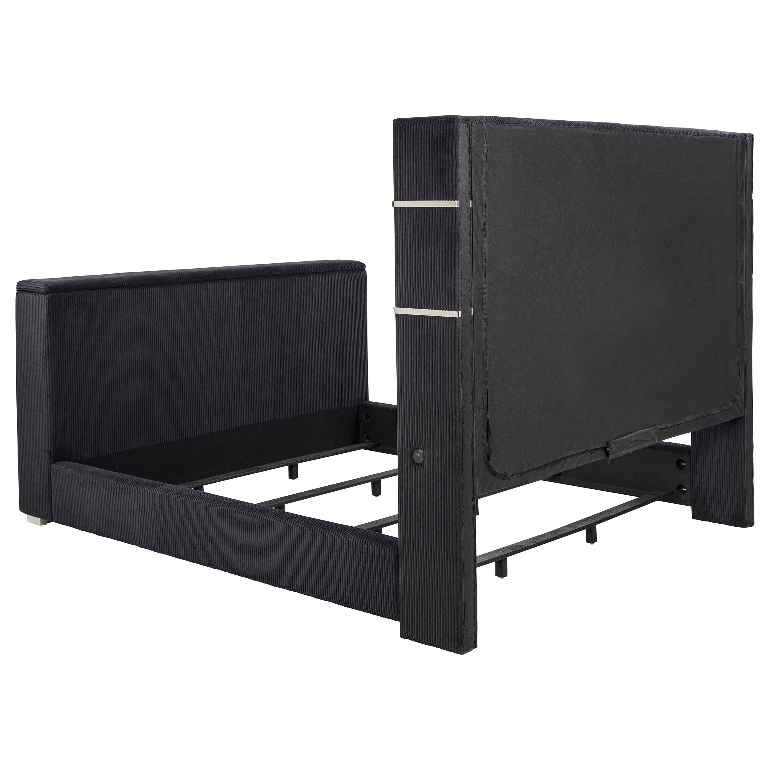  Coaster Furniture Tisdall 315868BLKKW California King Flame Visualizer TV Bed - Black IMAGE 5